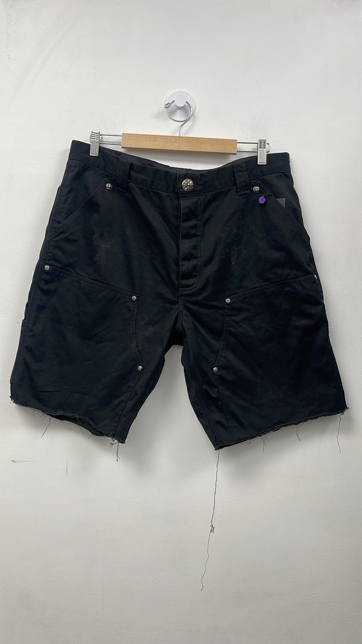 Chrome Hearts Black Double Knee Shorts