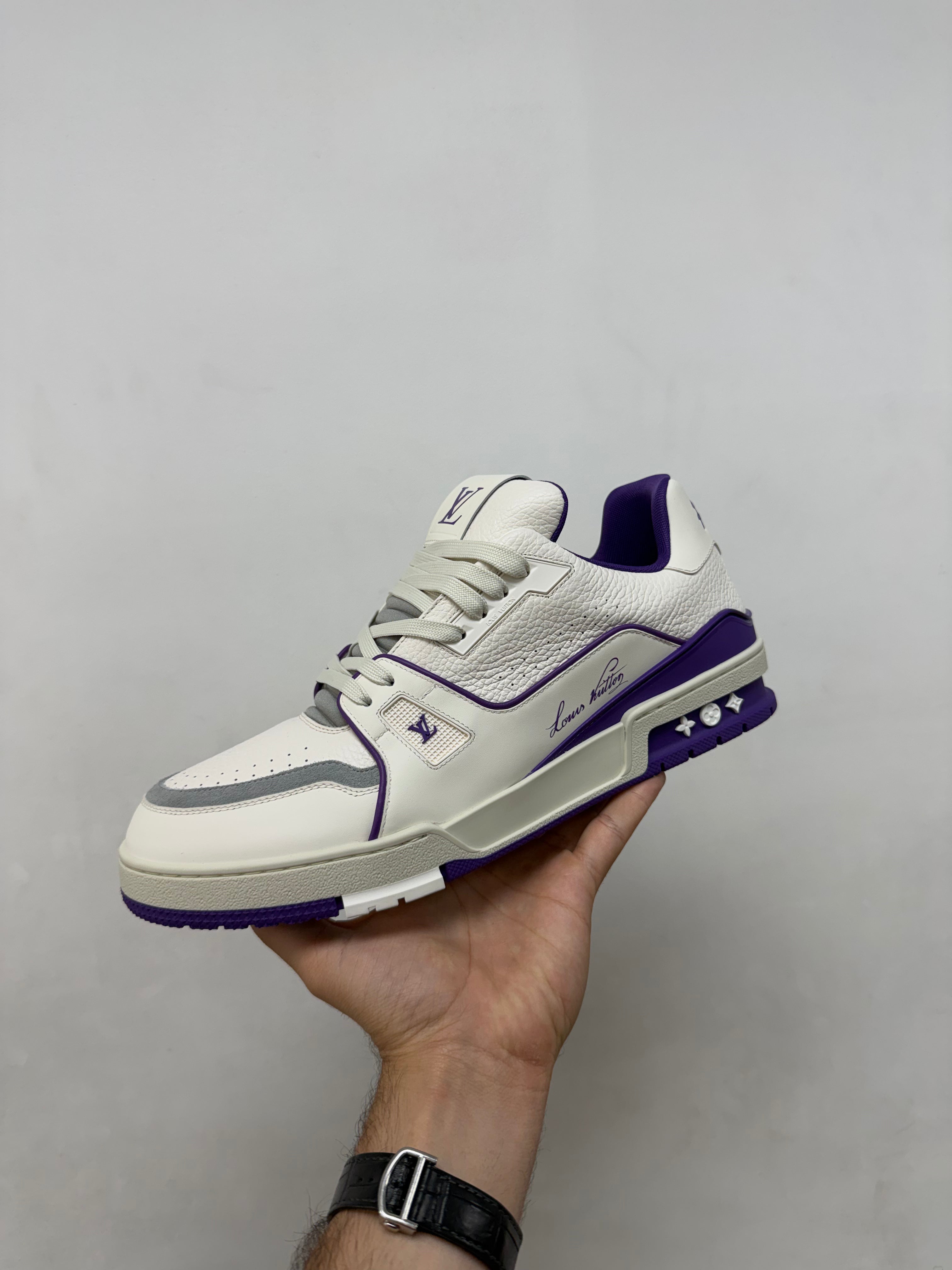 Louis Vuitton White Purple #54 Trainer Sneakers