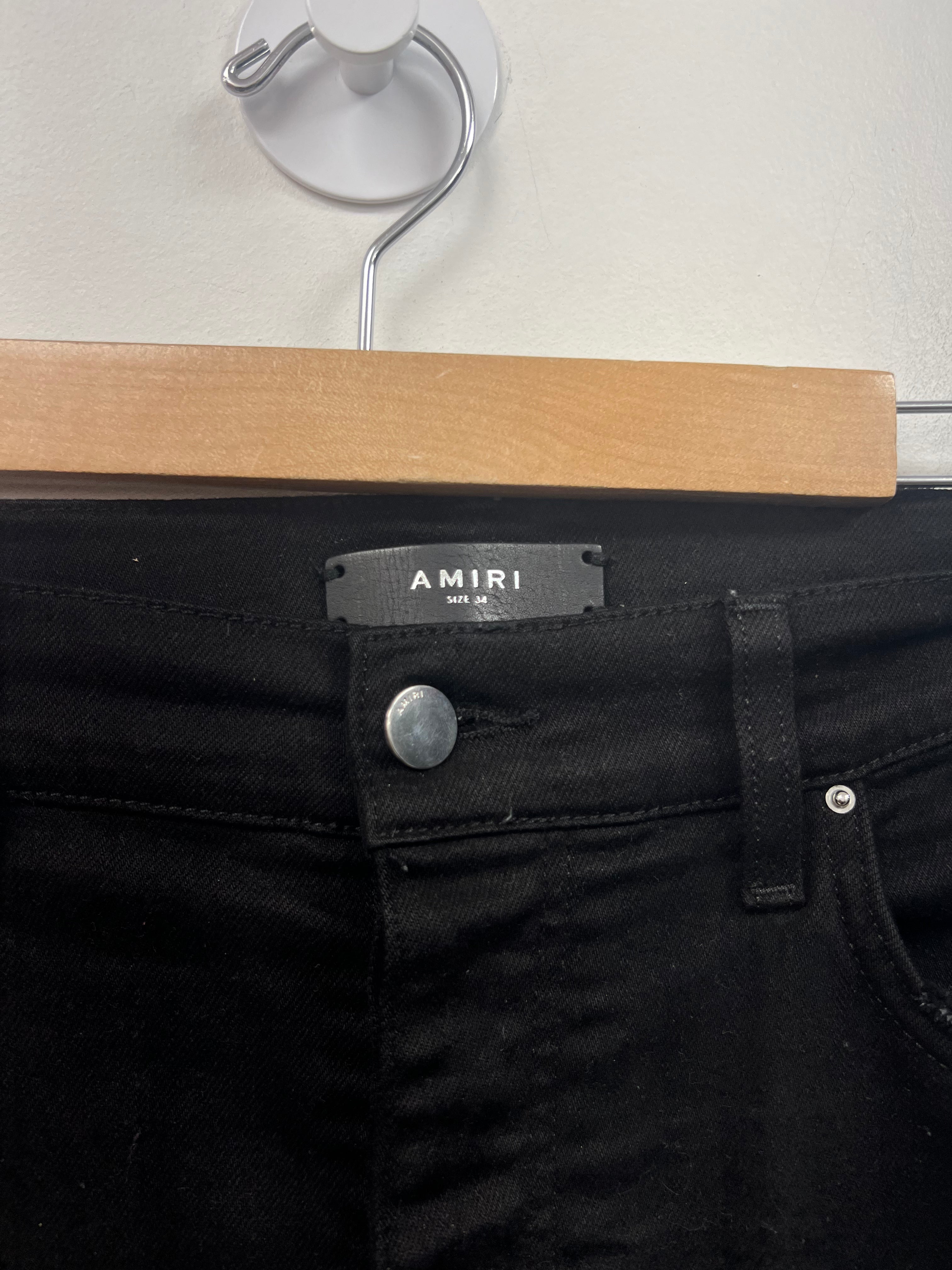 Amiri Black Ripped Thrasher Jeans