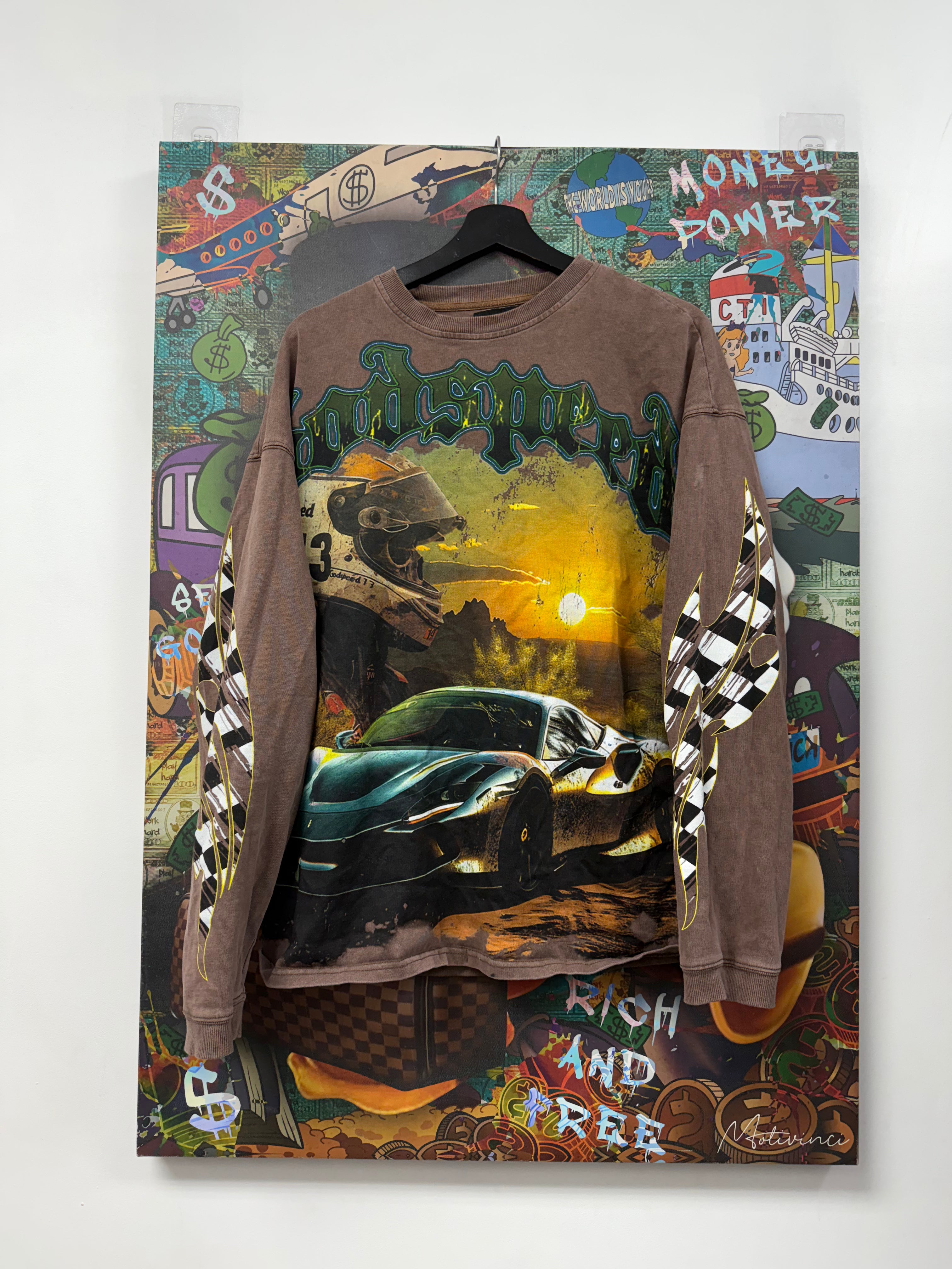 Godspeed Brown Race Car Long Sleeve
