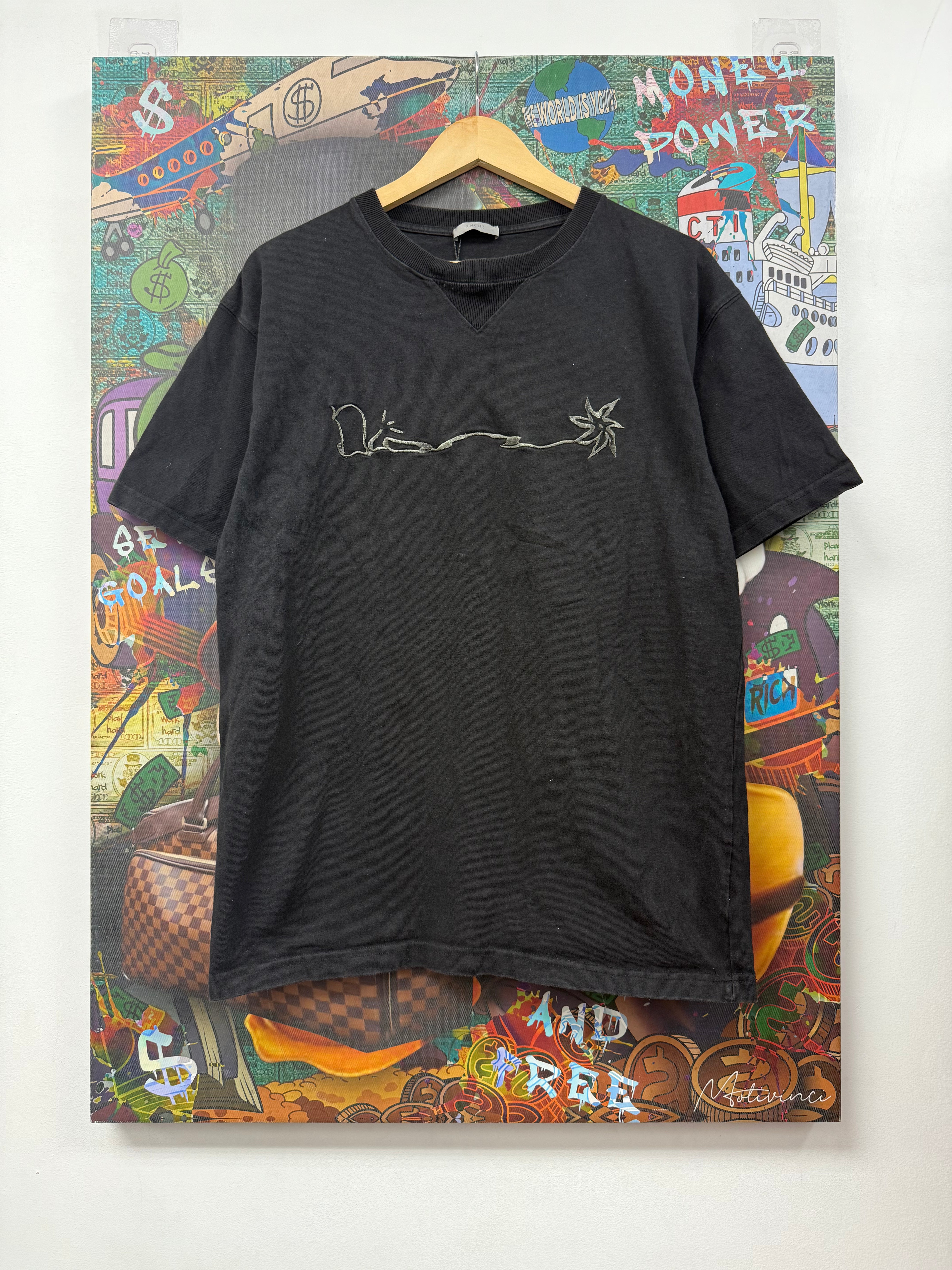 Dior Cactus  Jack Black Grey Logo Tee