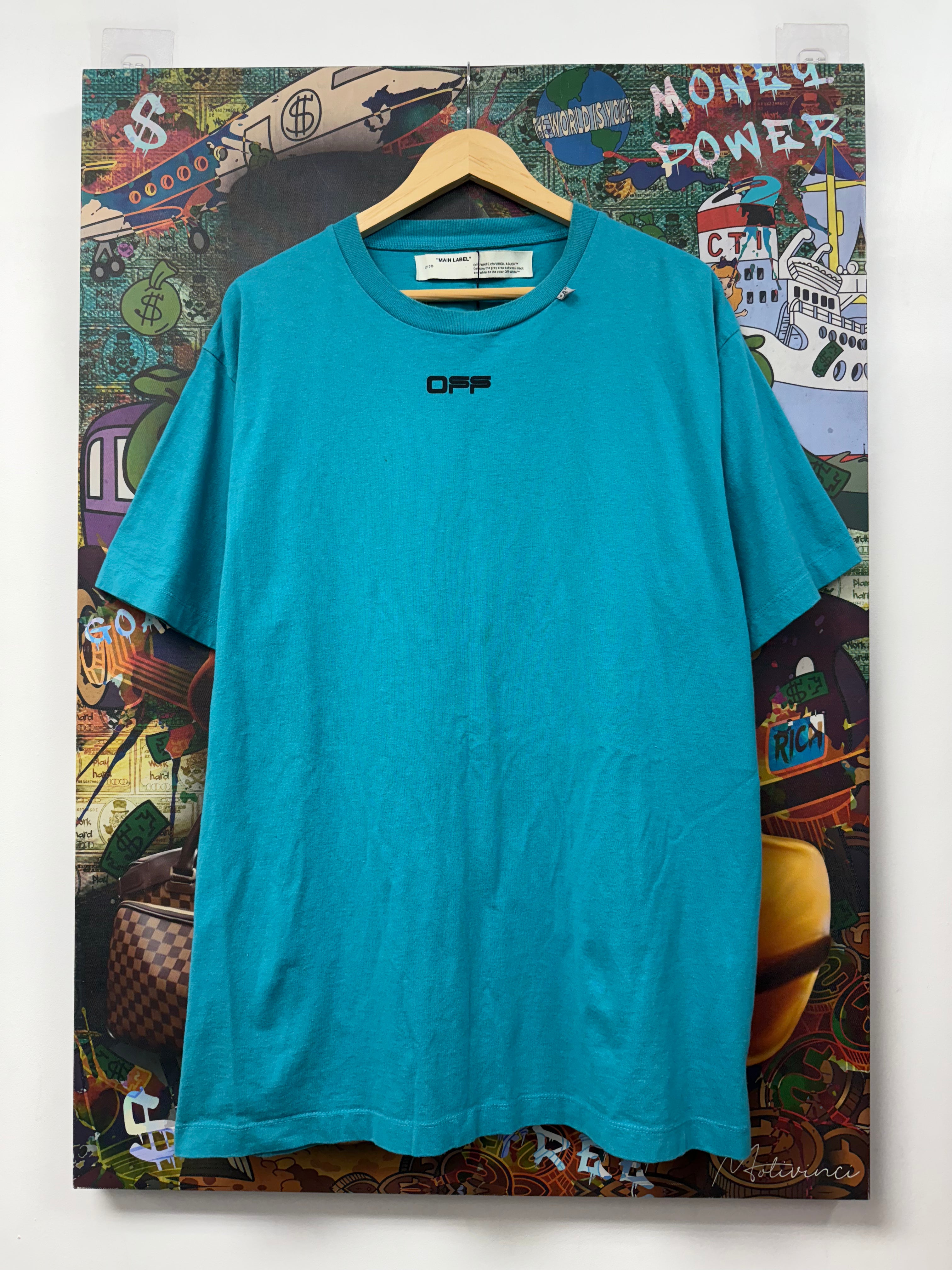 Off-White Teal Black Tee