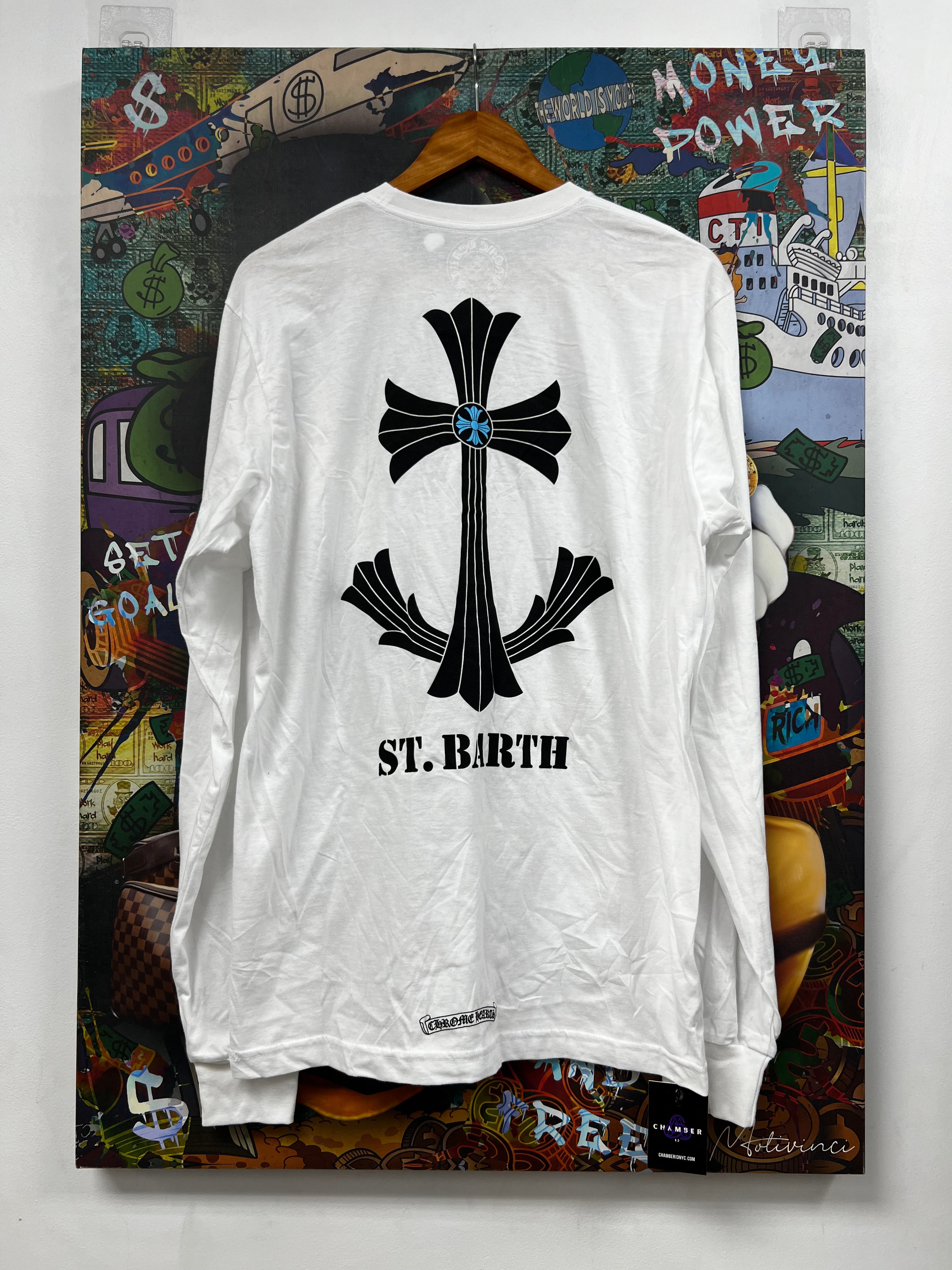 Chrome  Hearts White St Barths Anchor Long Sleeve