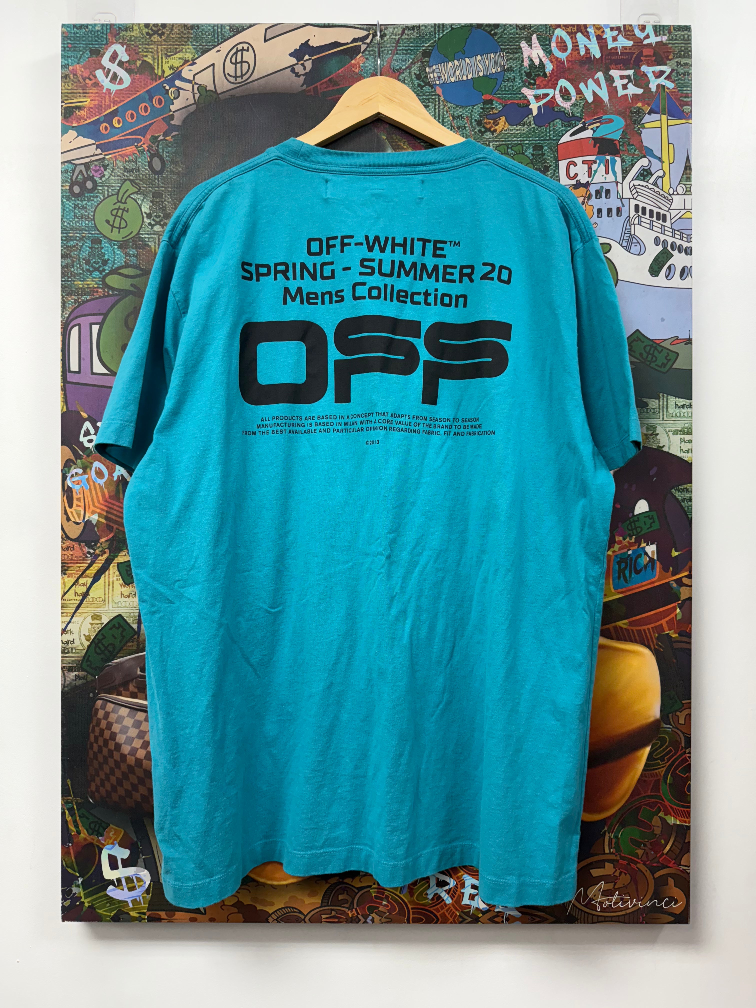 Off-White Teal Black Tee
