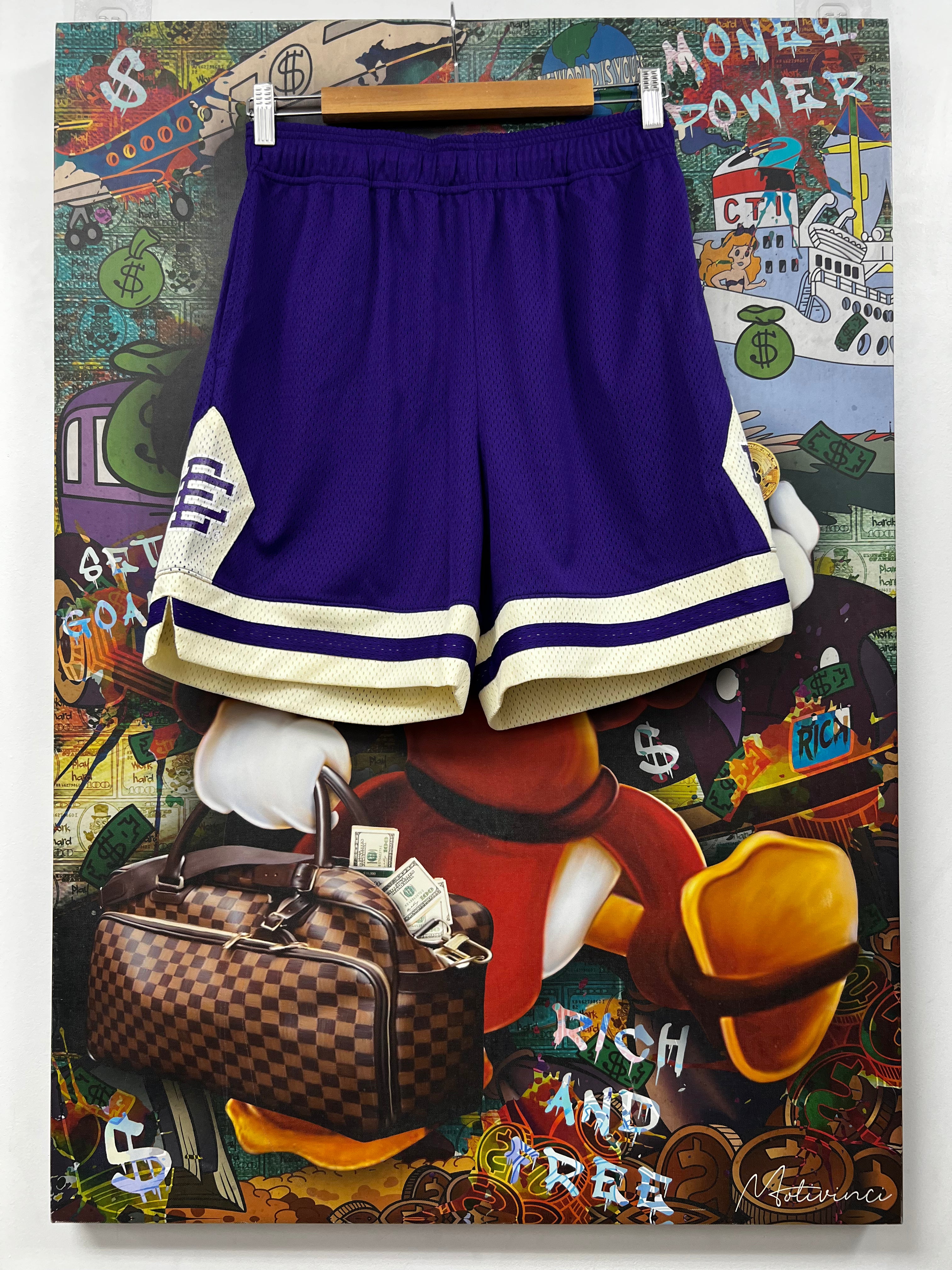 Eric Emanuel Purple Cream Diamond Pattern Shorts