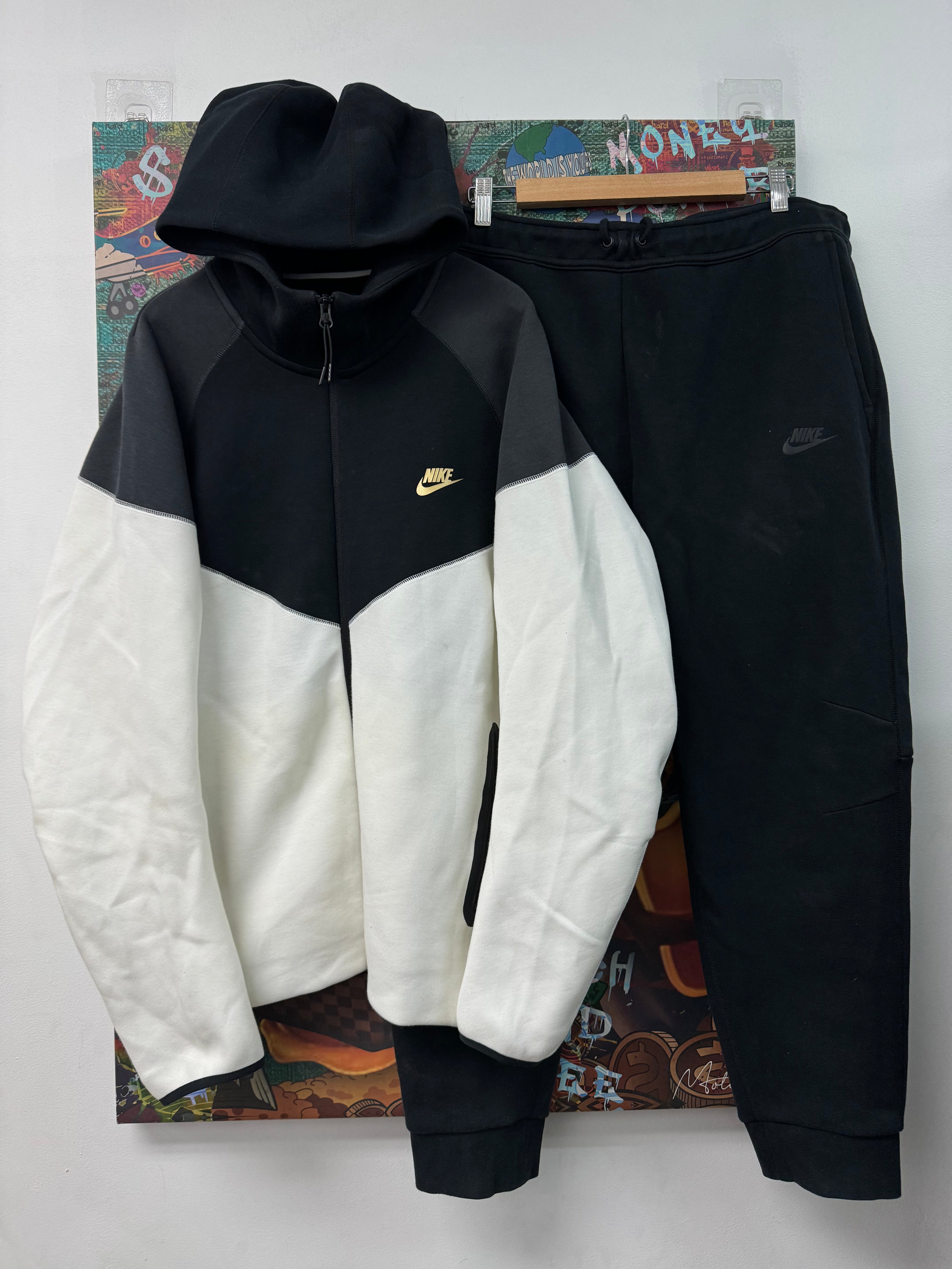 Nike Tech Black White & Gold Sweatsuit