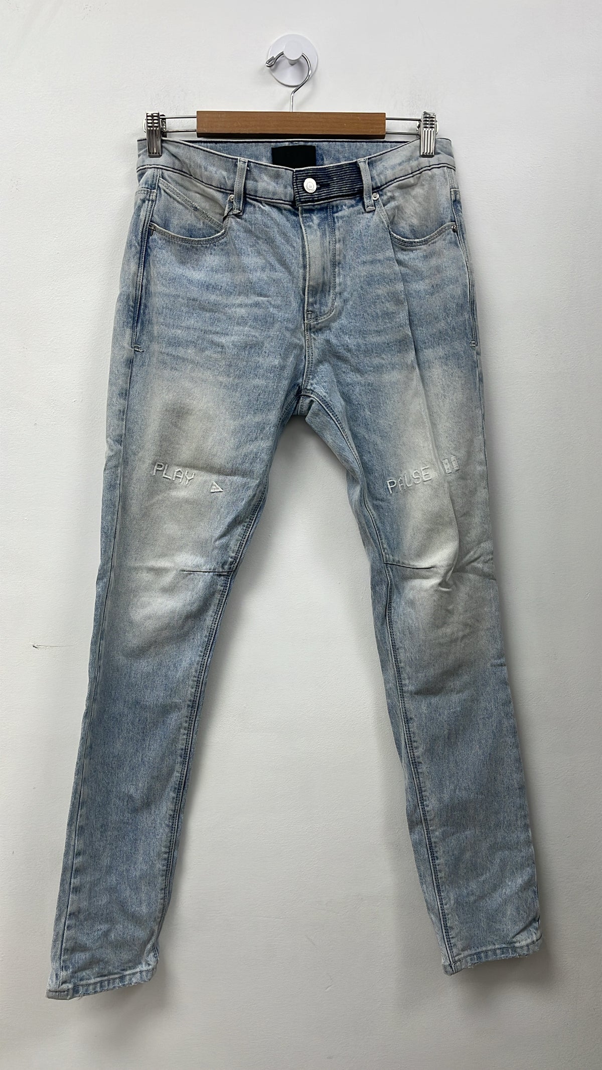 RTA Light Wash Play Pause Jeans