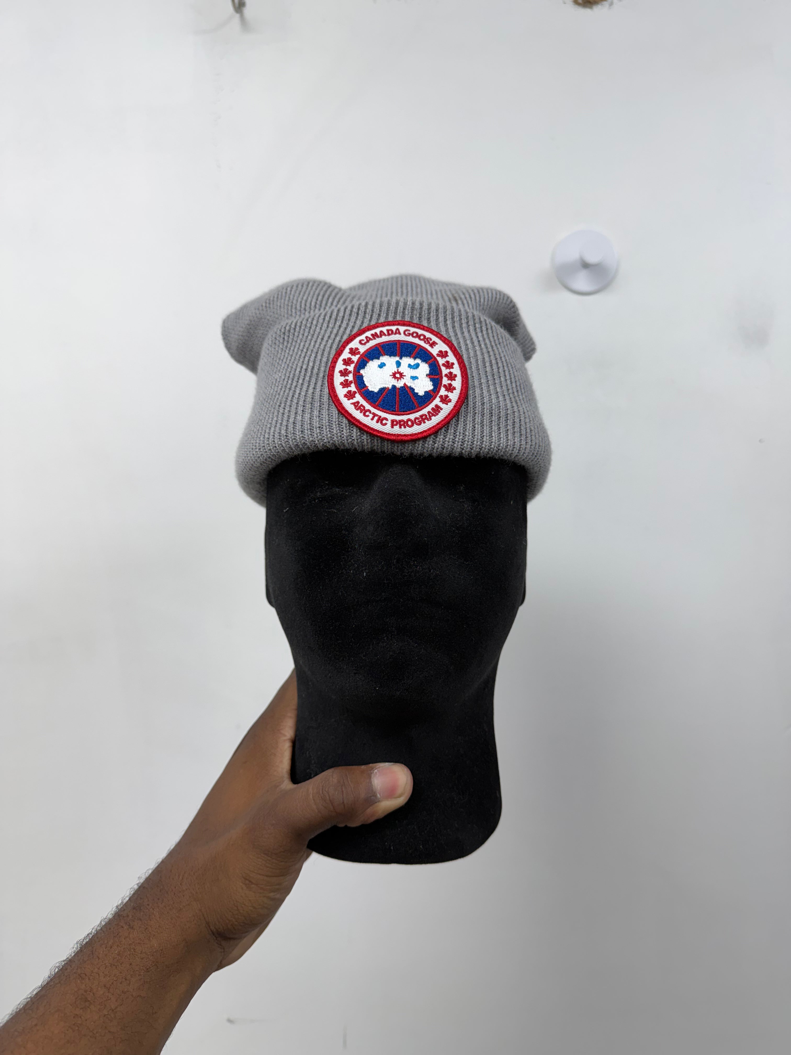 Canada Goose Grey Logo Beanie