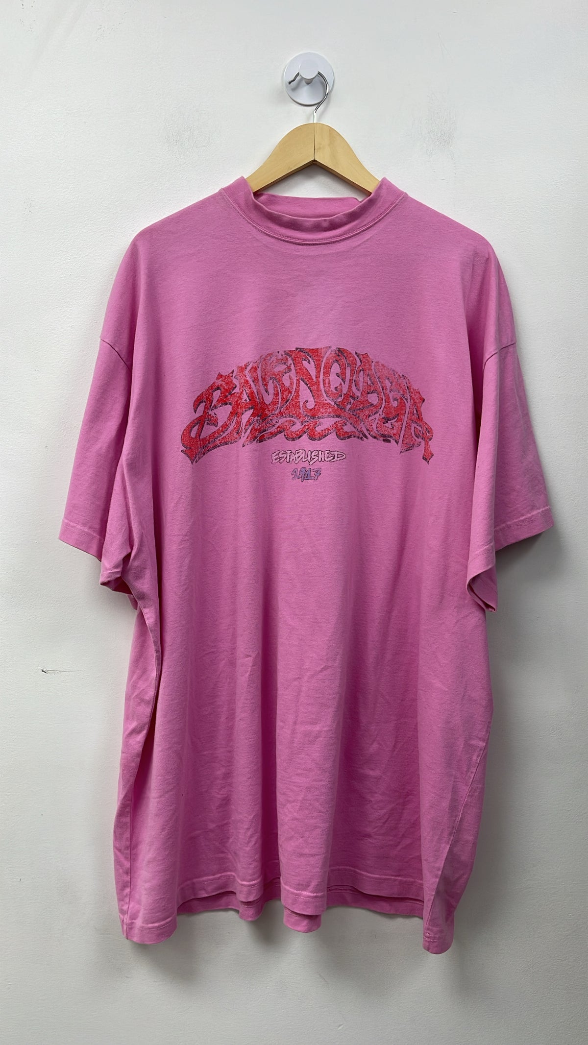 Balenciaga Pink Red Oversized (4) Tee