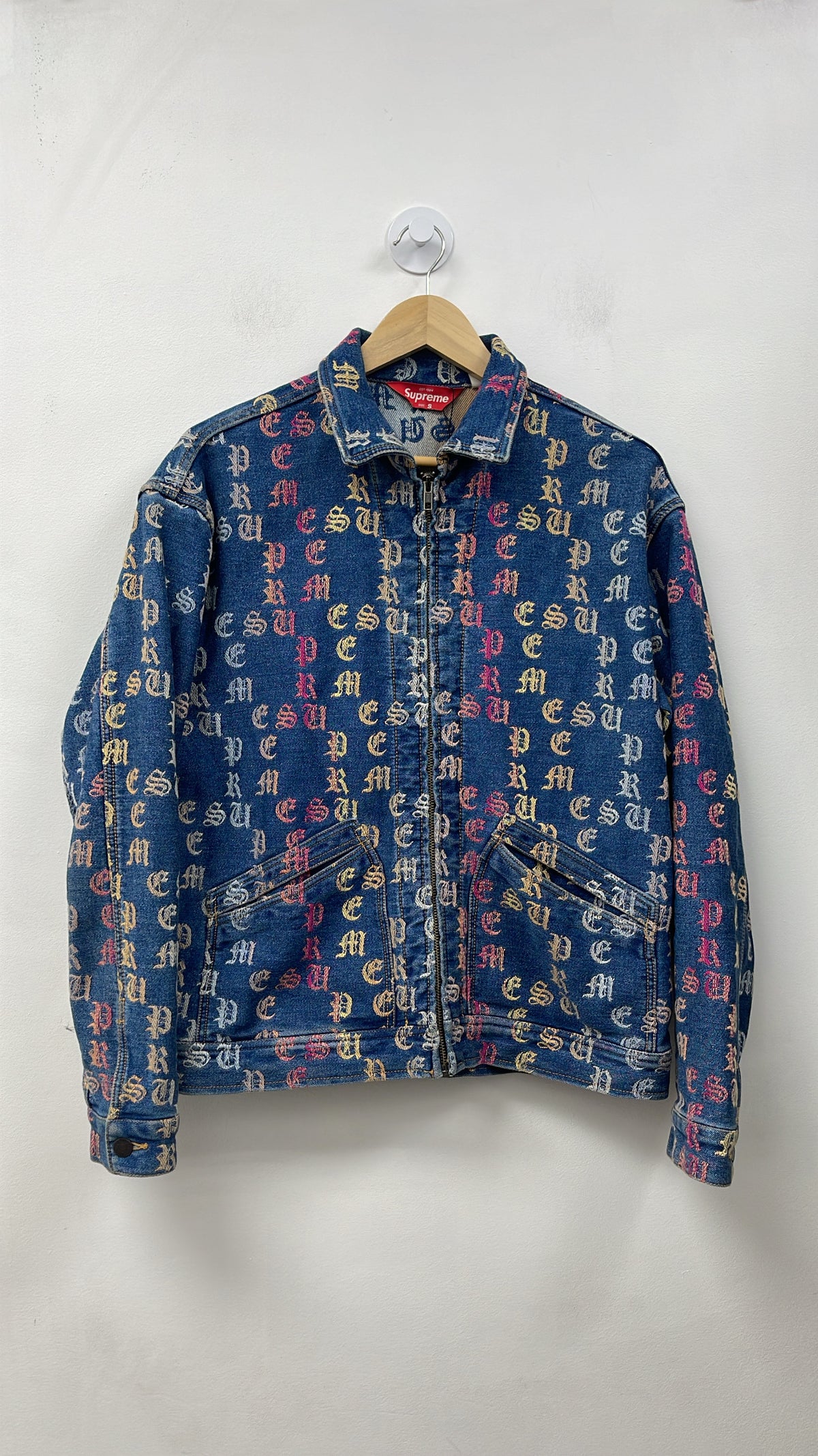 Supreme Blue Denim Pink Gradient Jacket