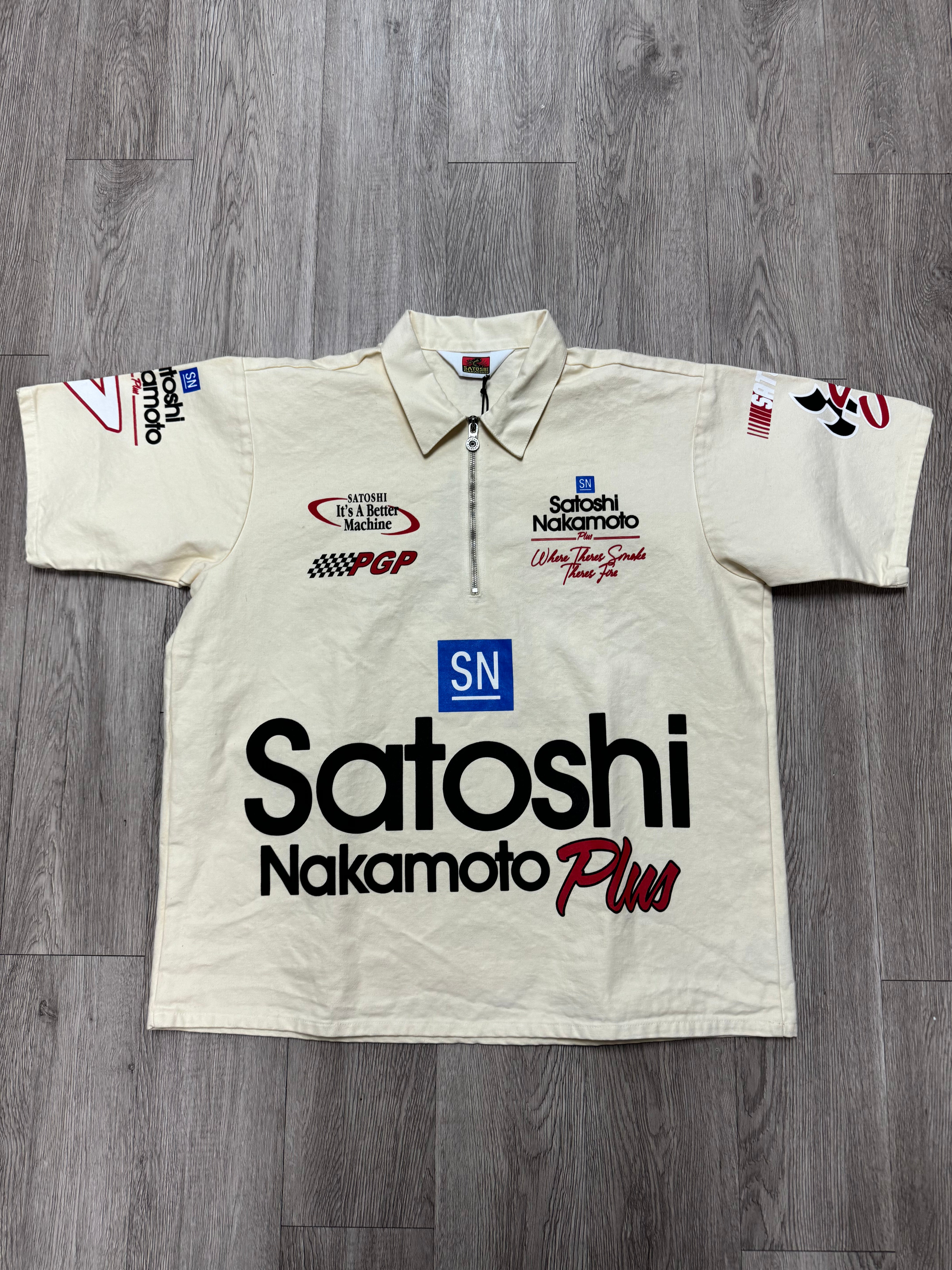 Satoshi Nakamoto Cream Mech Quarter Zip
