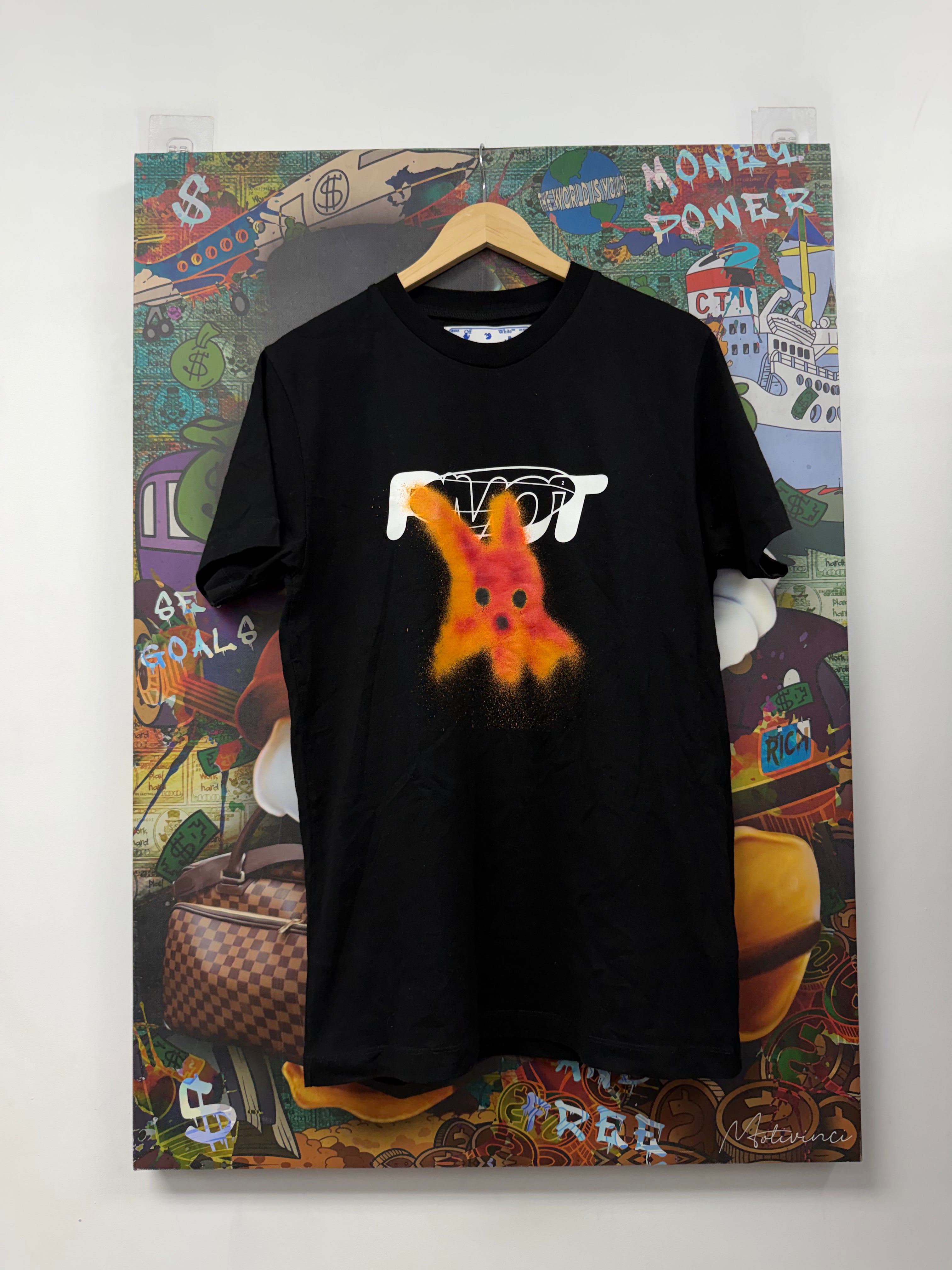 Off White Black Red Spray Point Tee