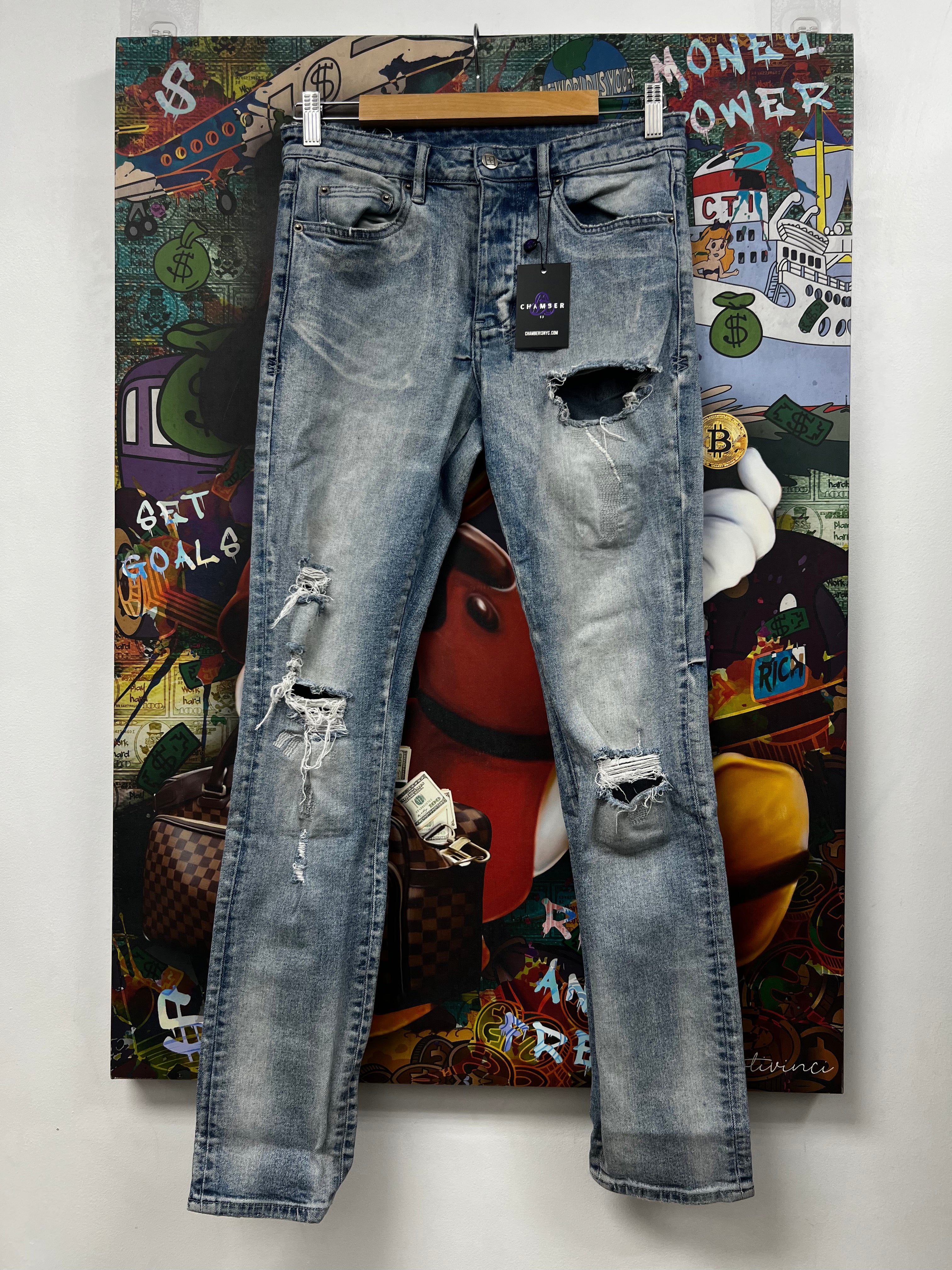 Ksubi Mid Wash Ripped Jeans