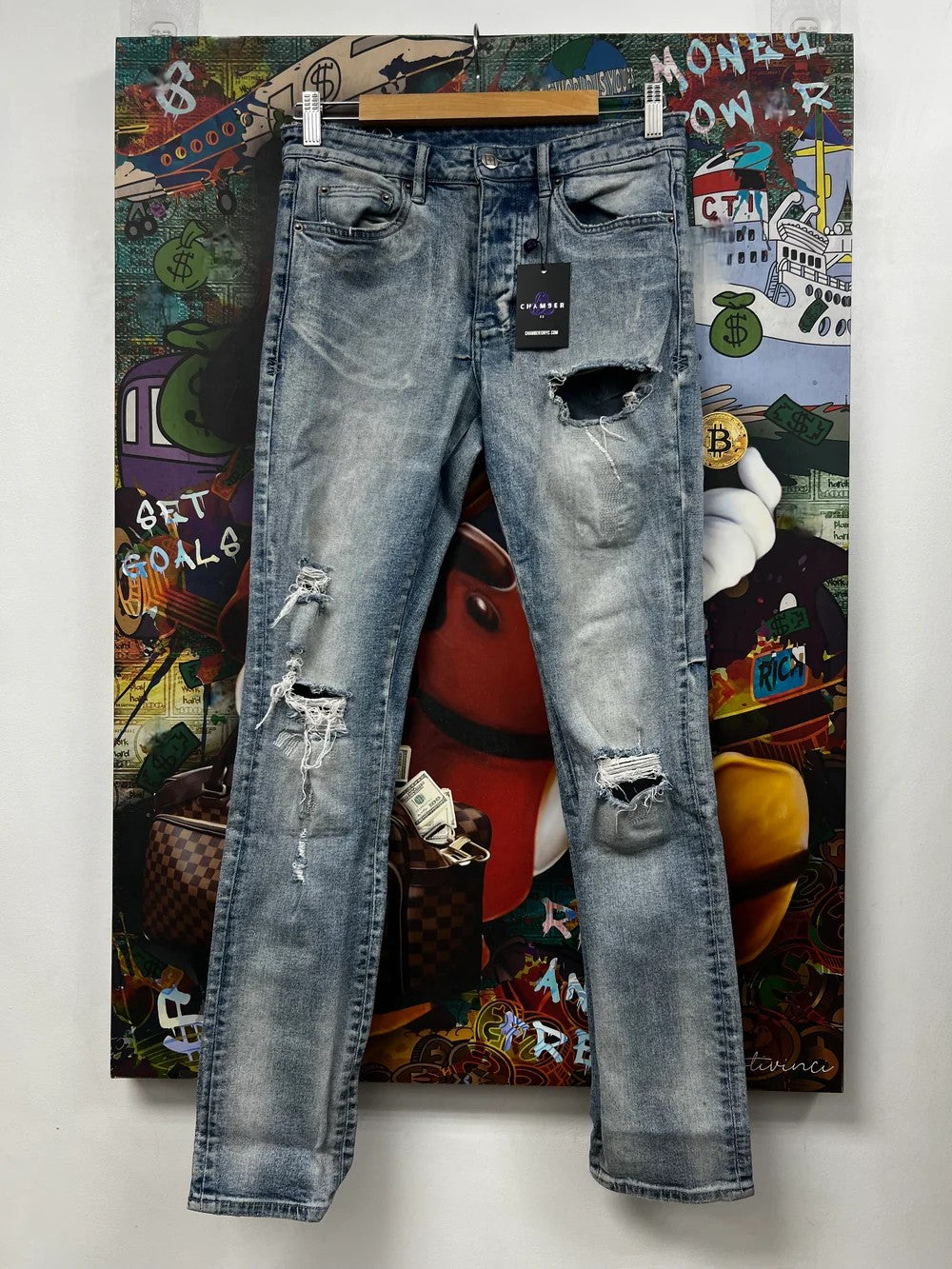 Ksubi Mid Wash Ripped Jeans