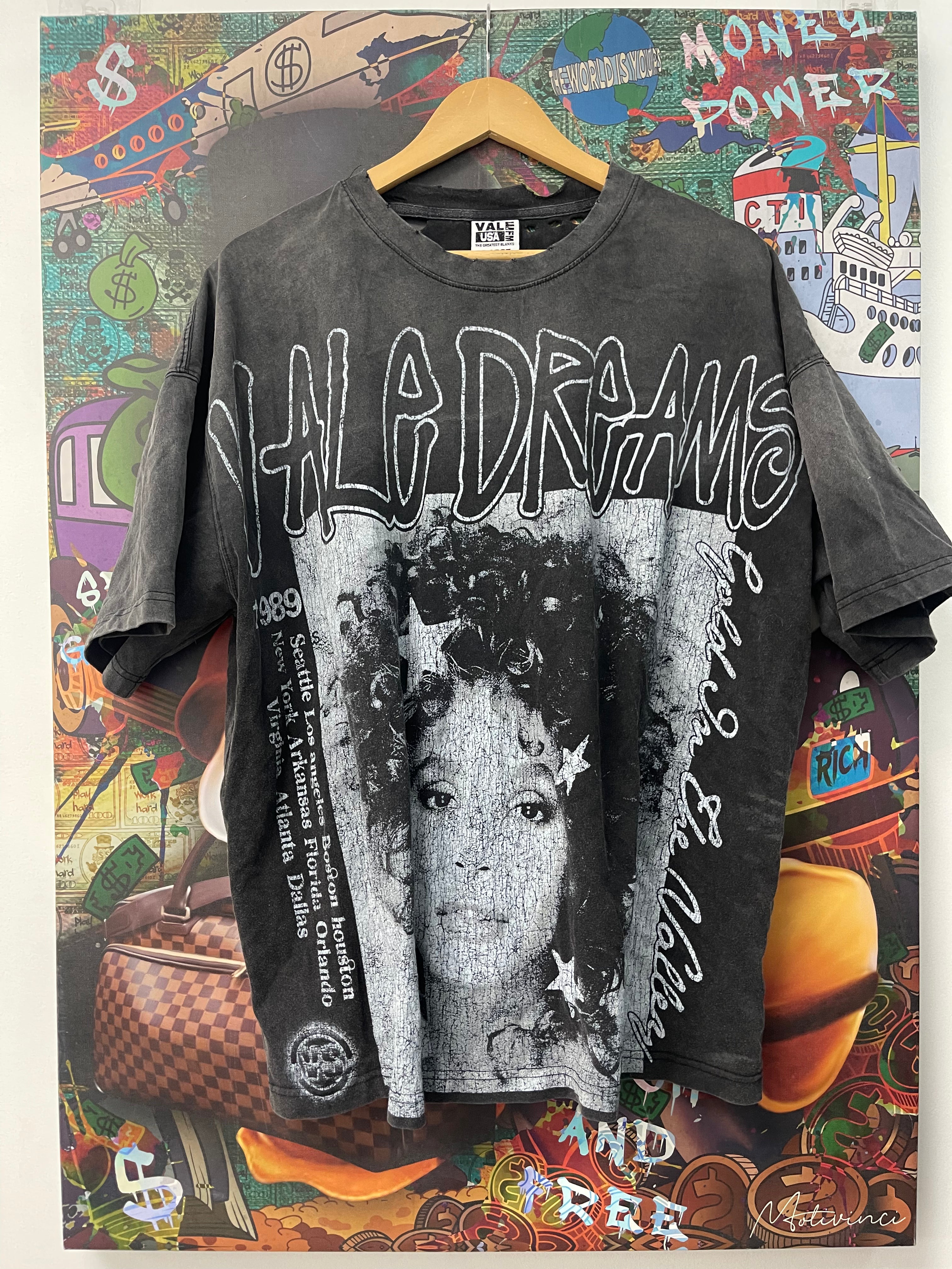 Vale Black Wash Sade Distressed Tee