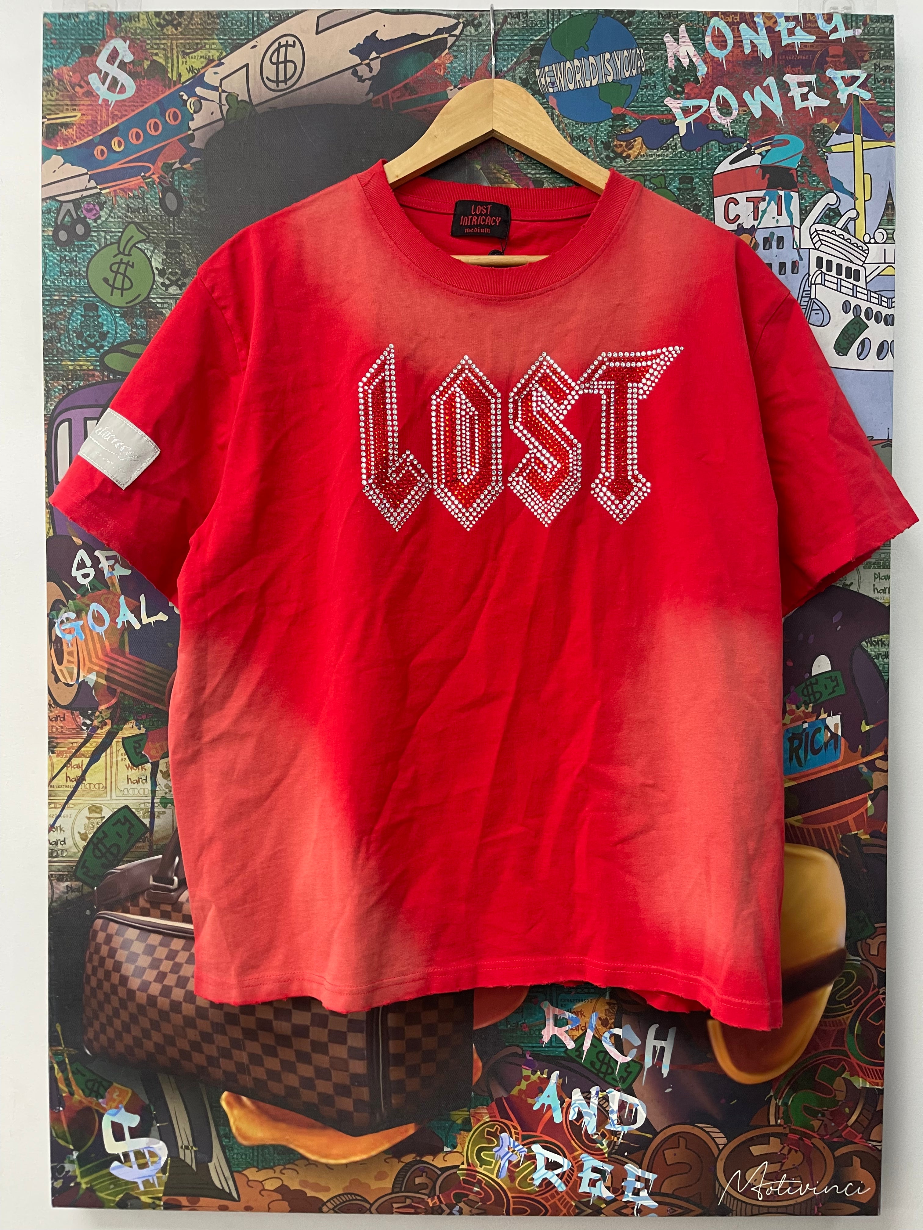 Lost Intricacy Red Rhinestone Tee