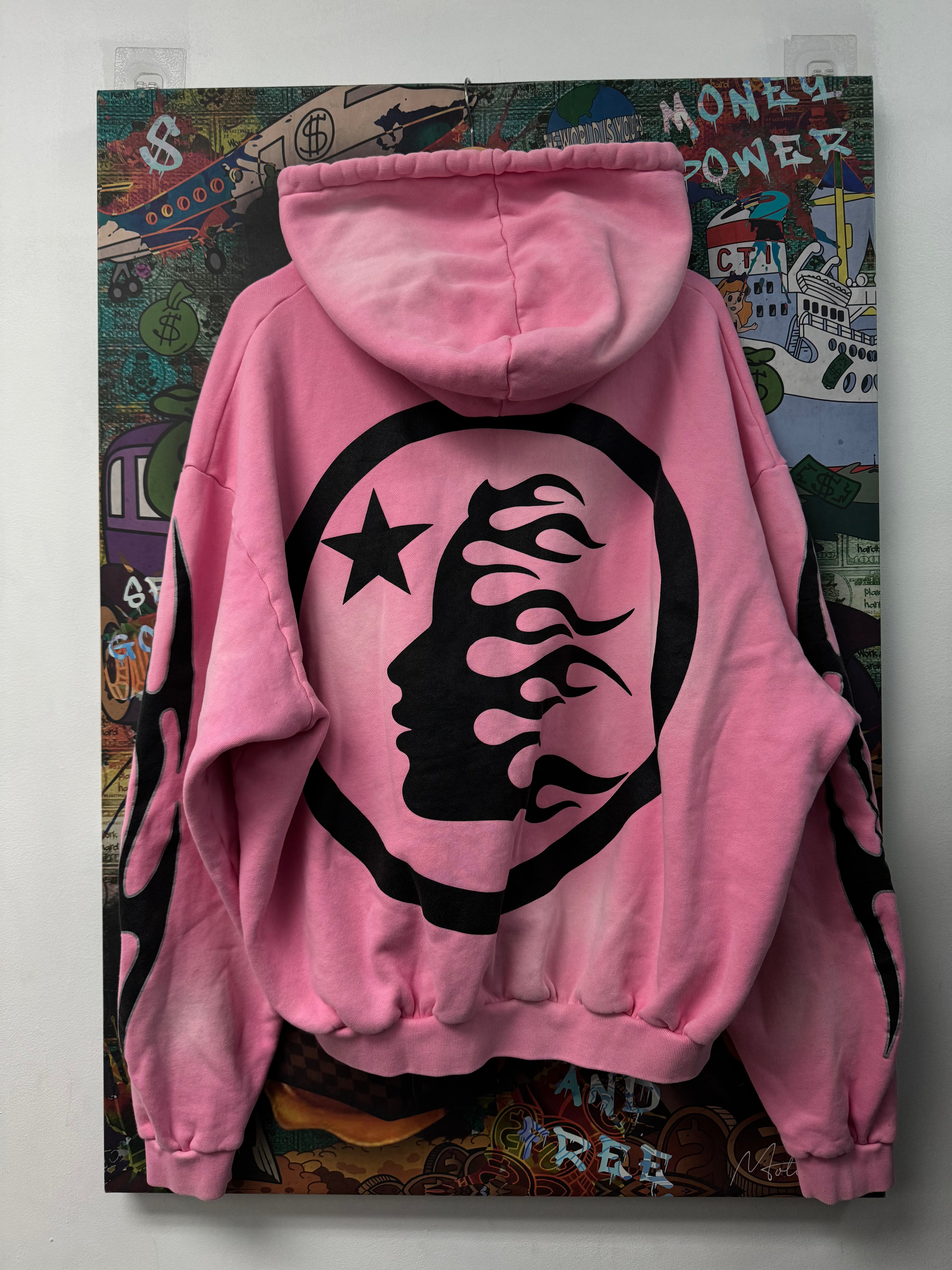 Hellstar Pink Flames Zip Up Hoodie