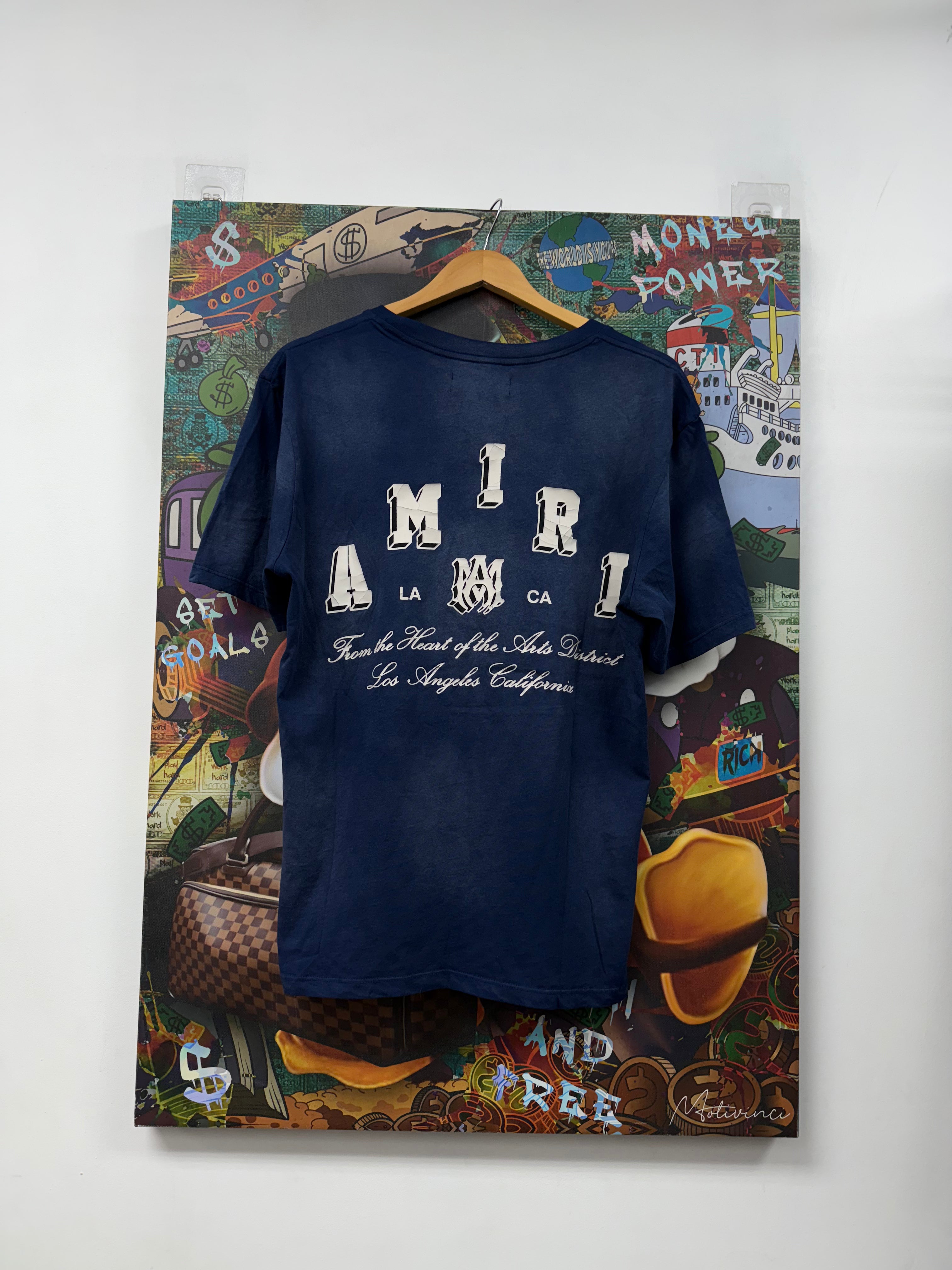 Amiri Navy Collegiate Tee