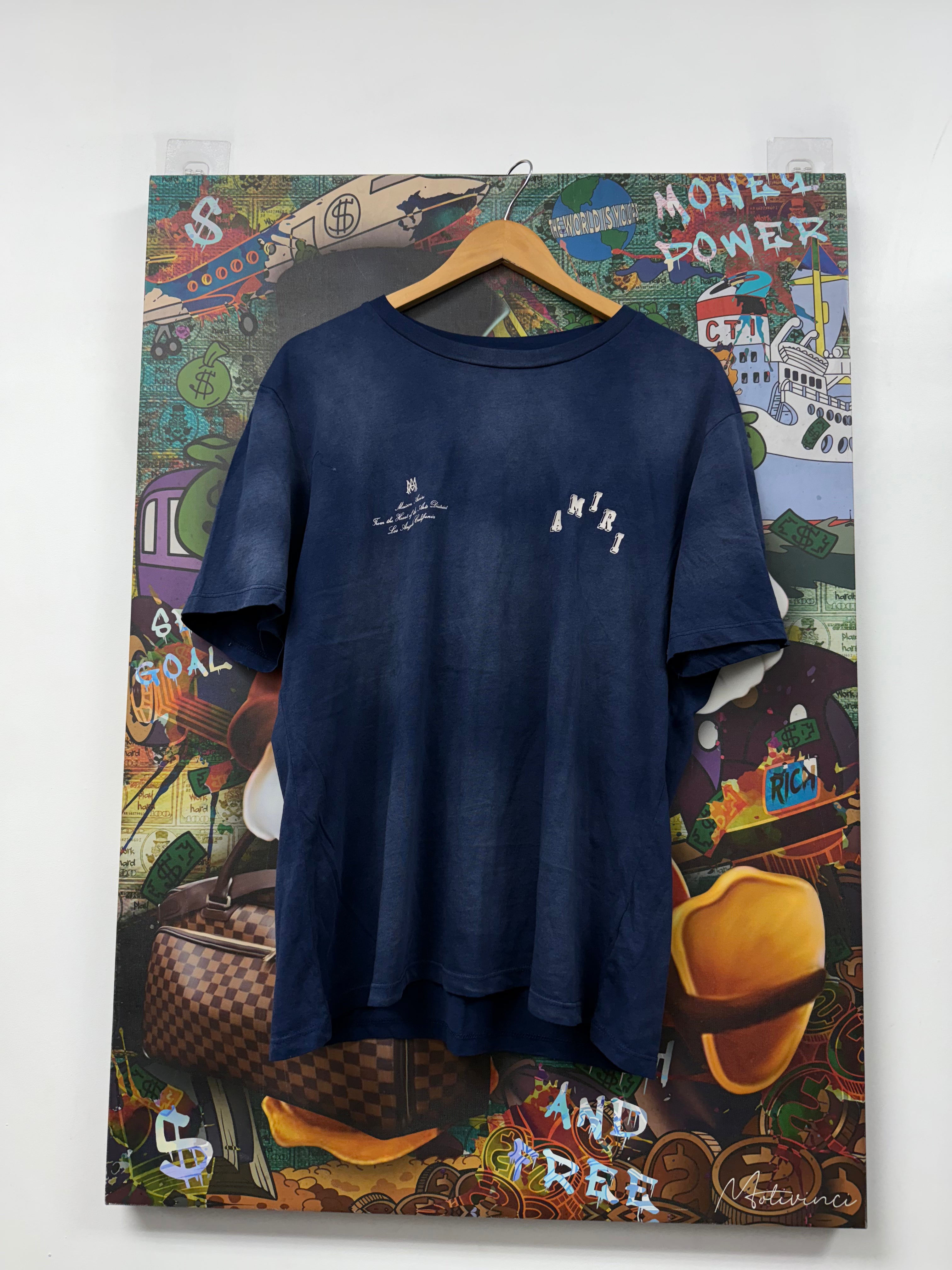 Amiri Navy Collegiate Tee
