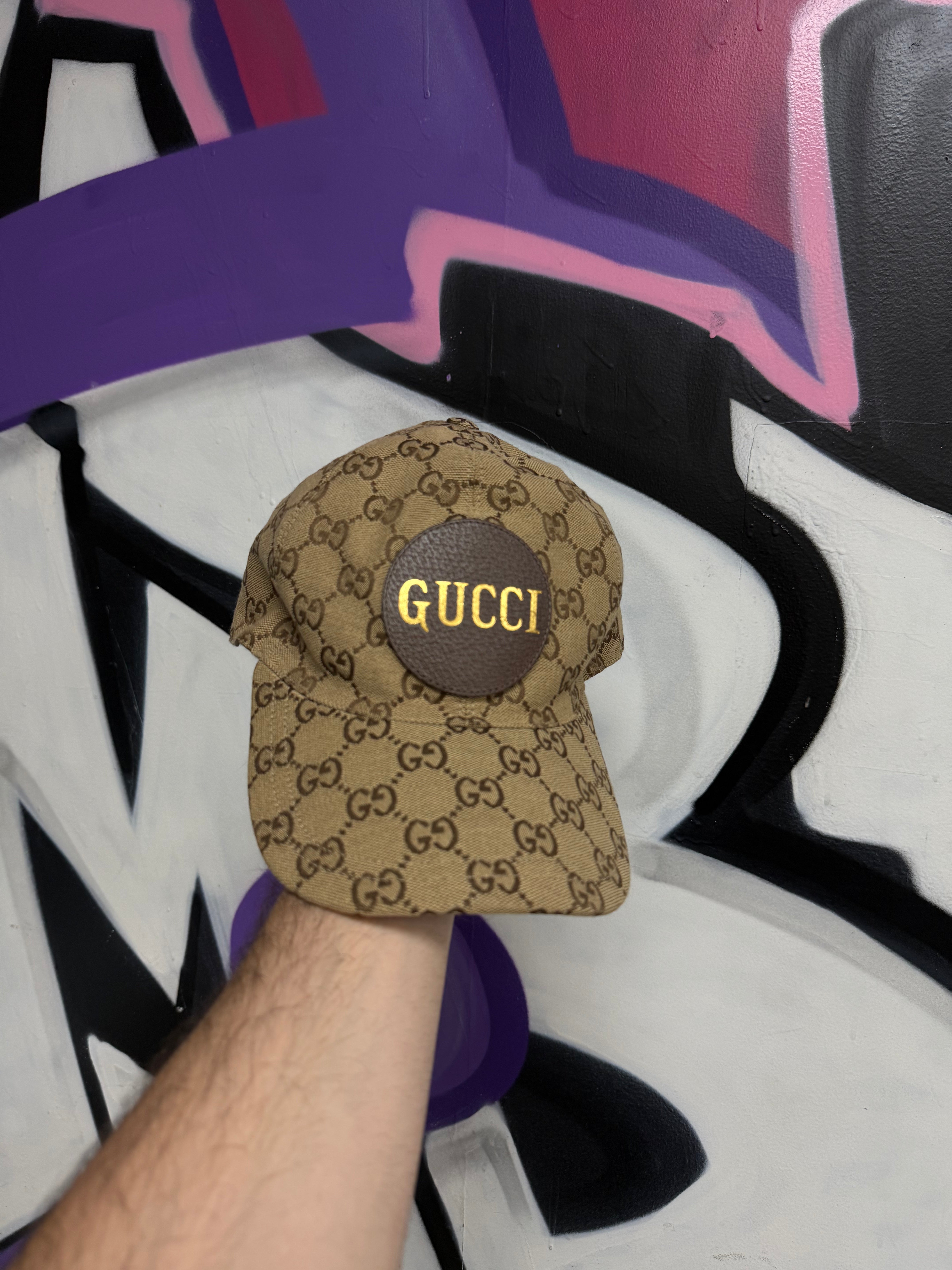 Gucci Tan Monogram GG Hat