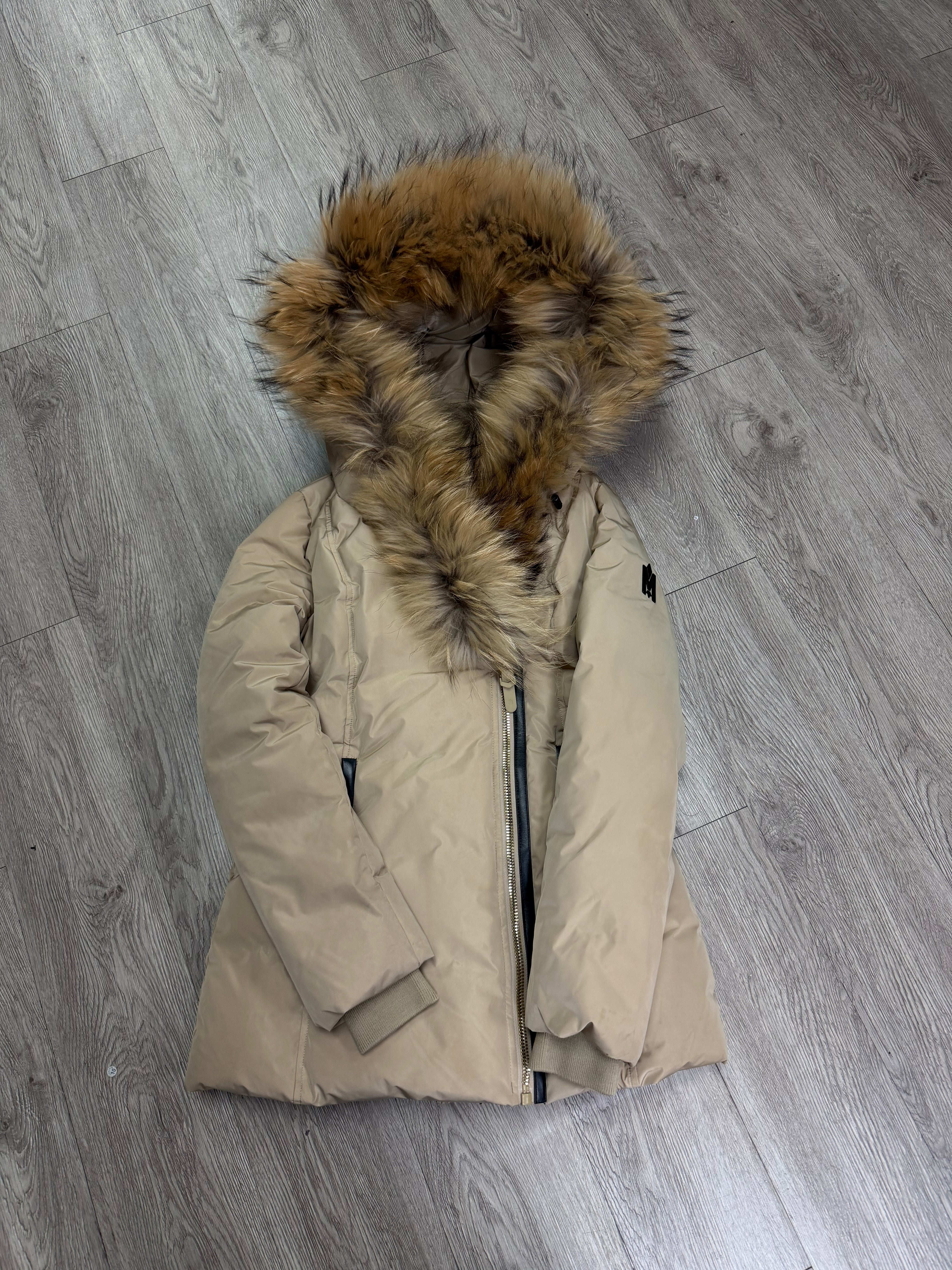 Mackage Beige Adali Brown Fur Jacket