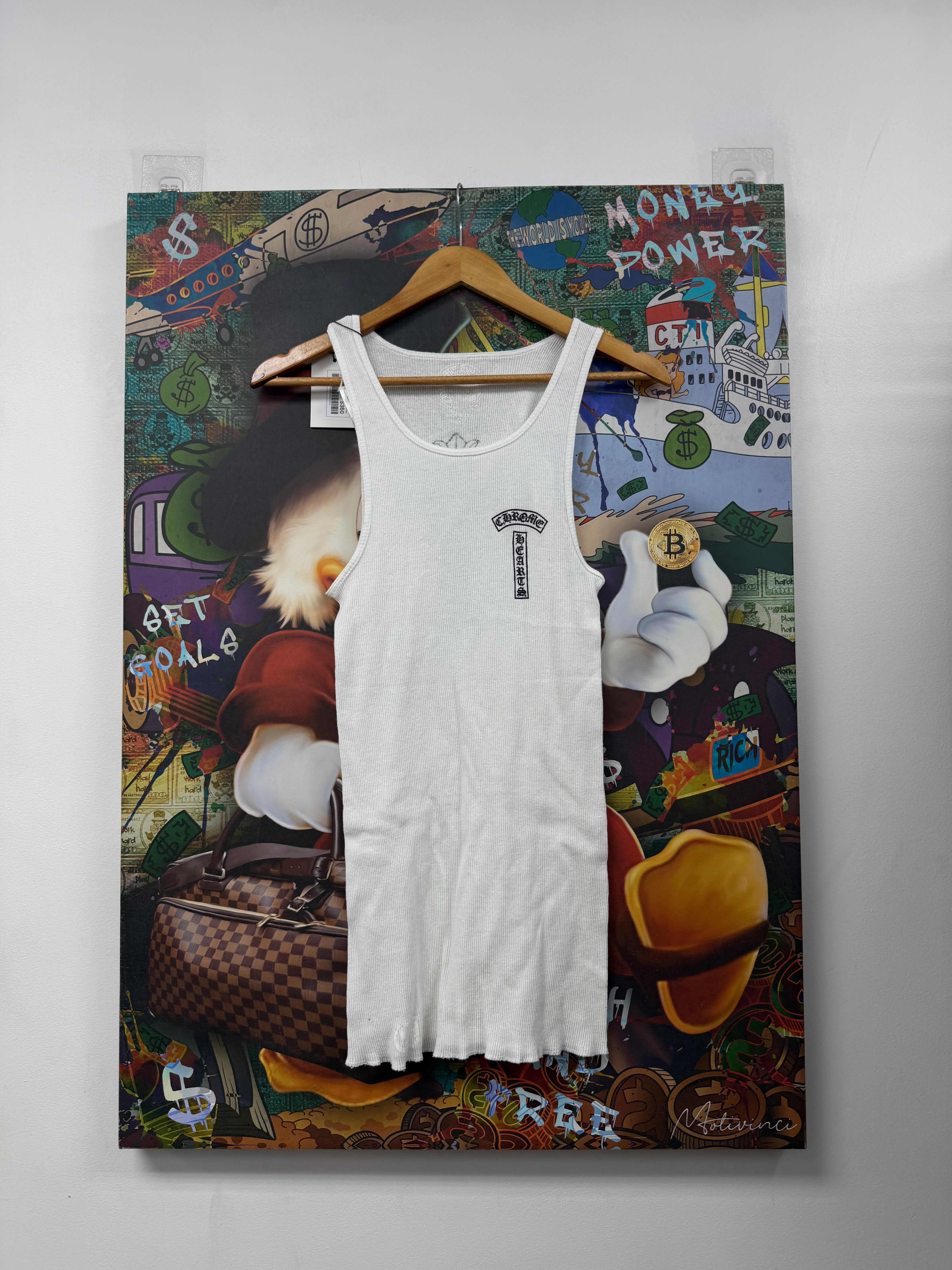 Chrome Hearts White Big Cross Tank Top