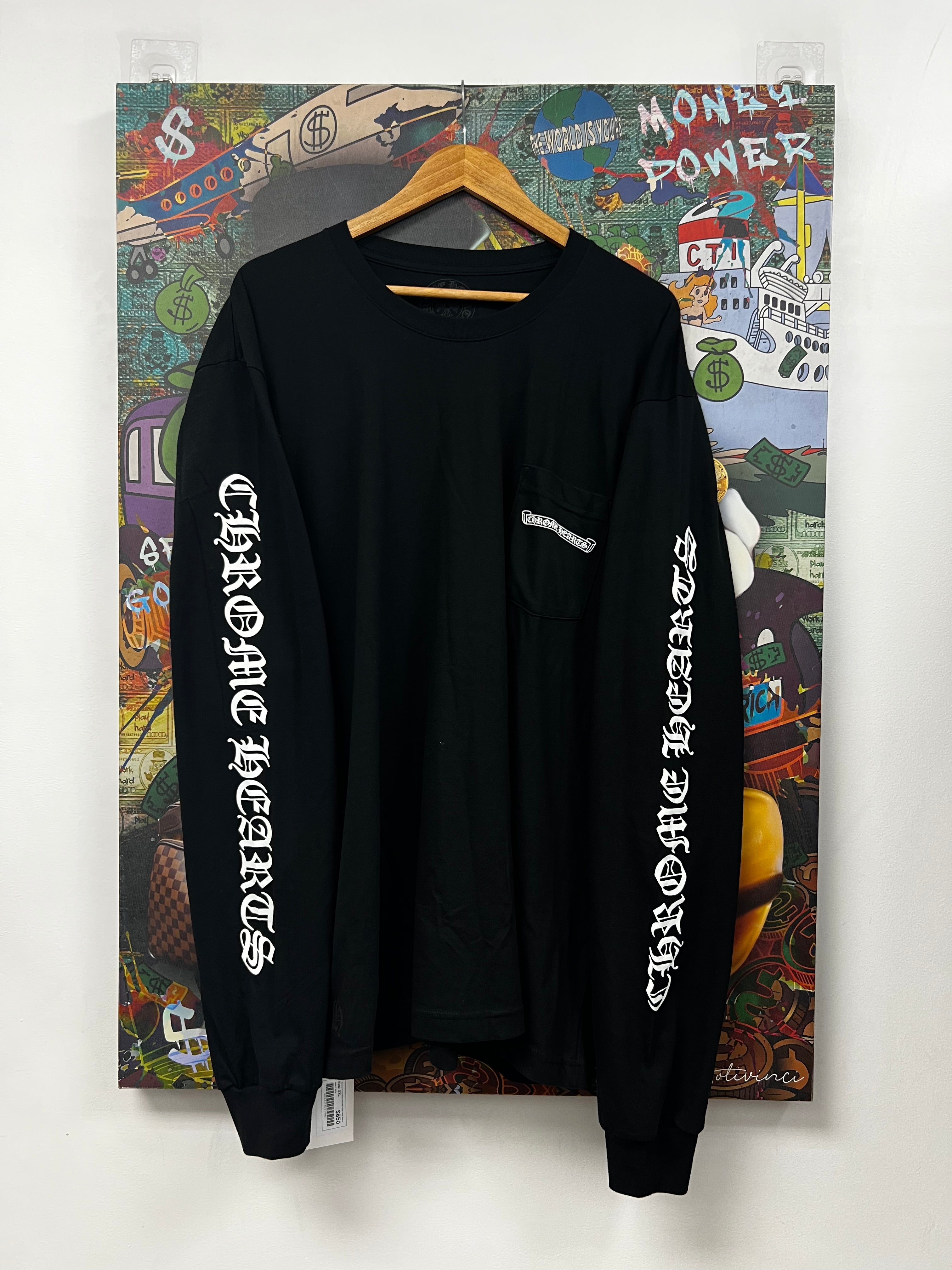 Chrome Hearts Black Shoulder Logo Long Sleeve