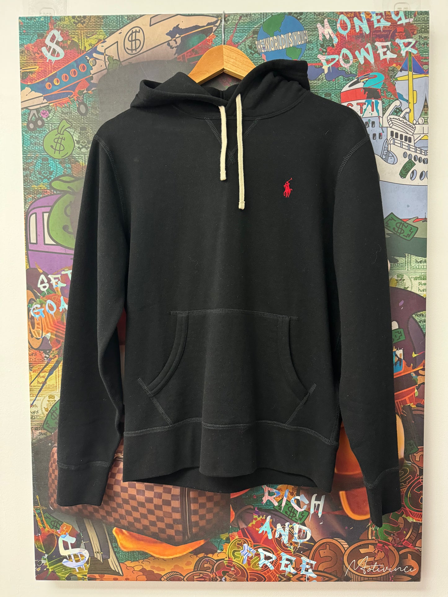 Polo Hoodie Black Red Like New Small With Tags