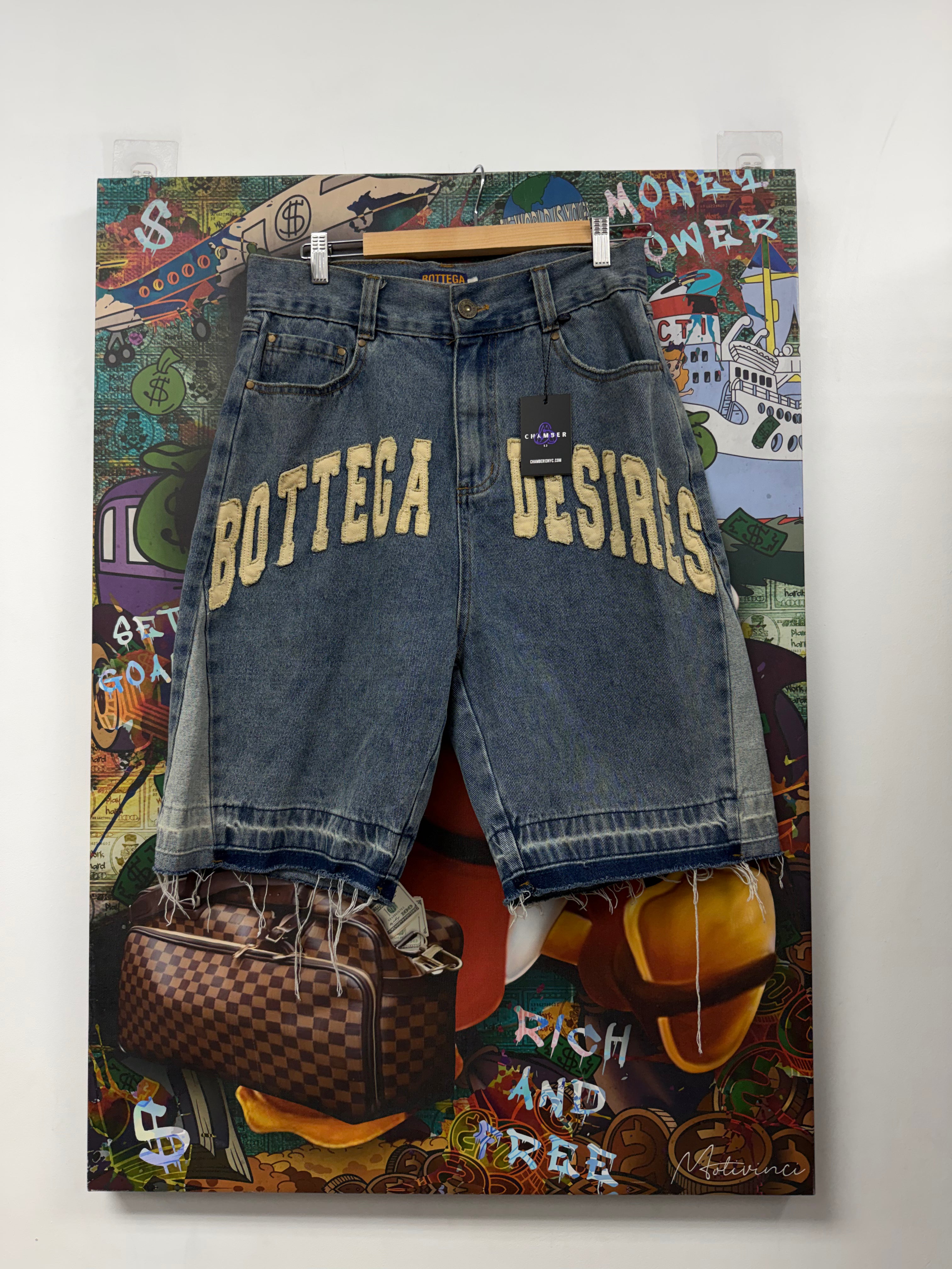 Bottega Desires Light Wash Shorts