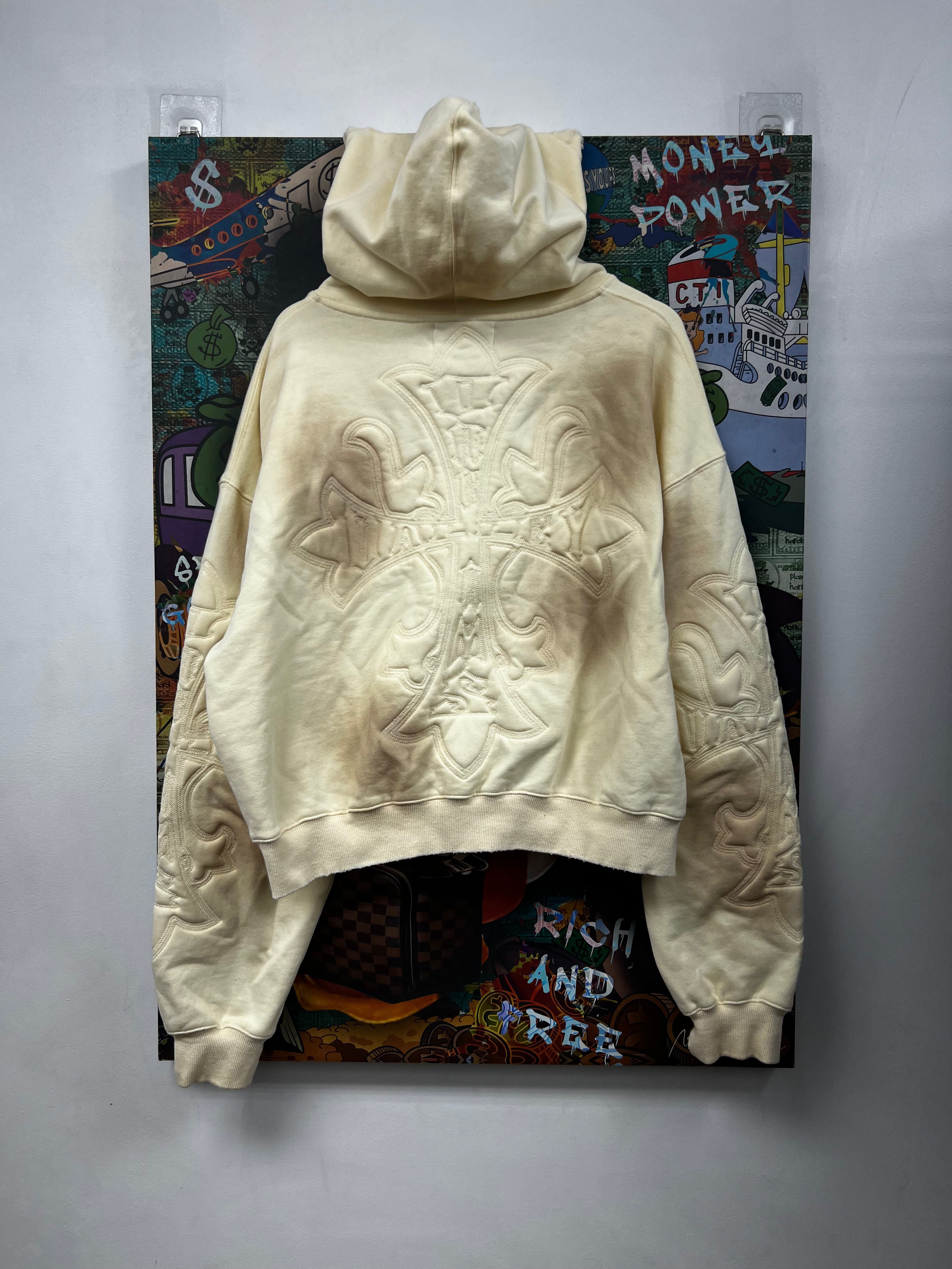 Vale Cream Carver Zip Up Hoodie
