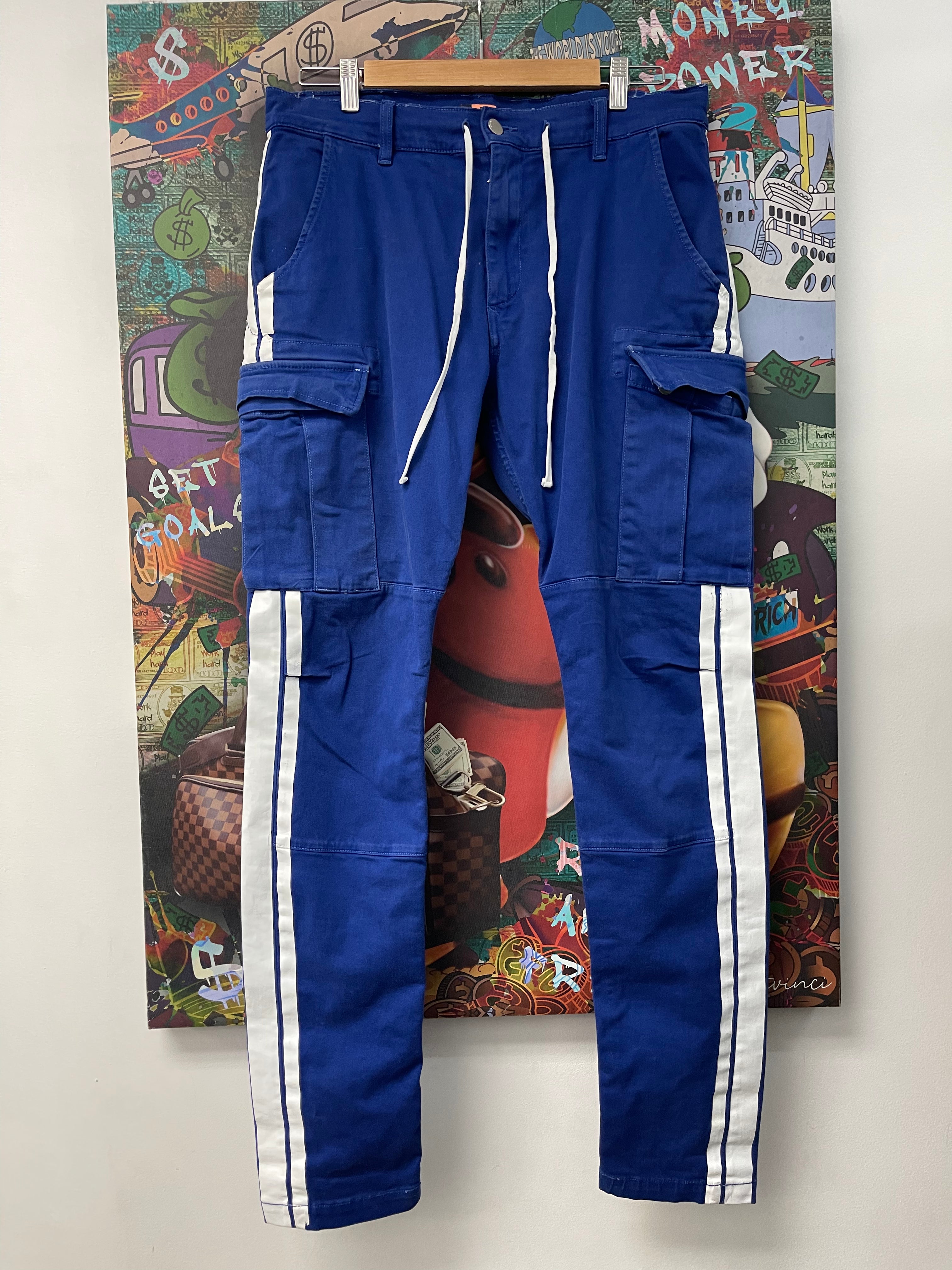 Amiri Blue White Stripe Cargo Pants