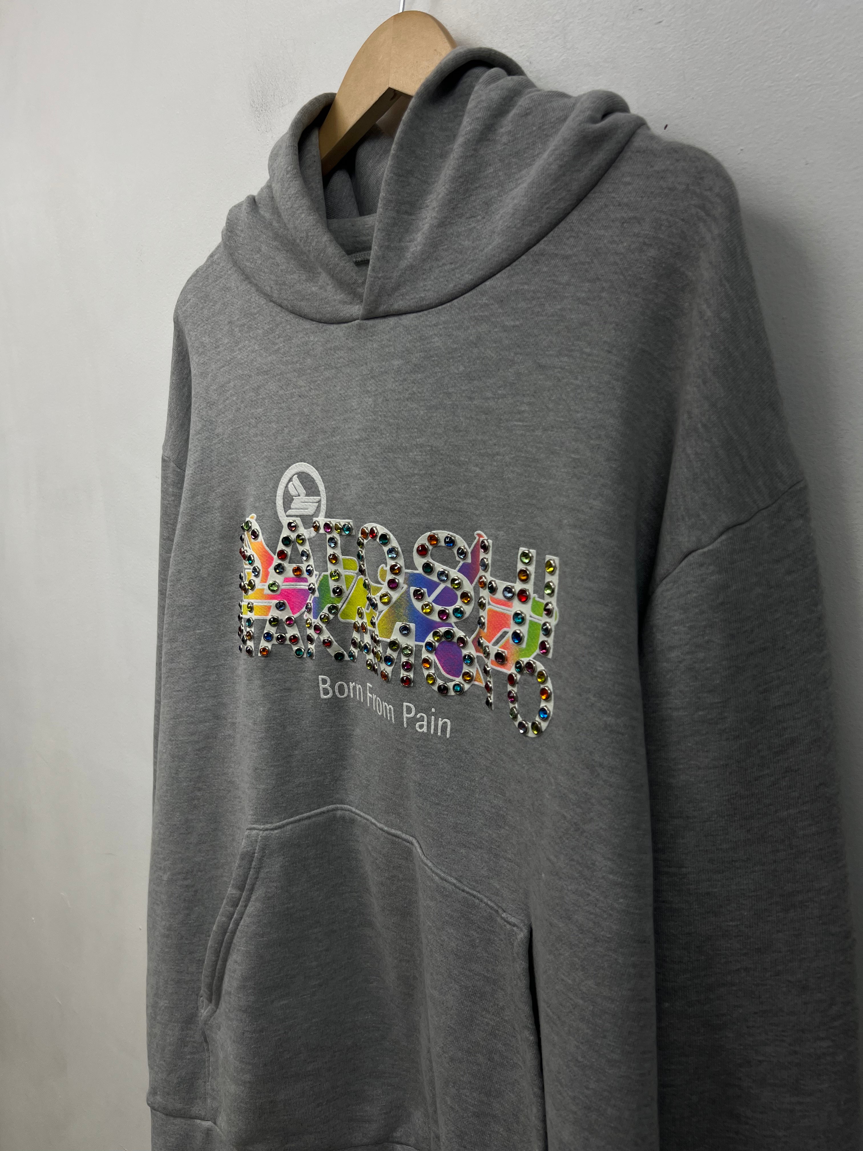 Satoshi Nakamoto x Sicko Grey Studded Logo Hoodie