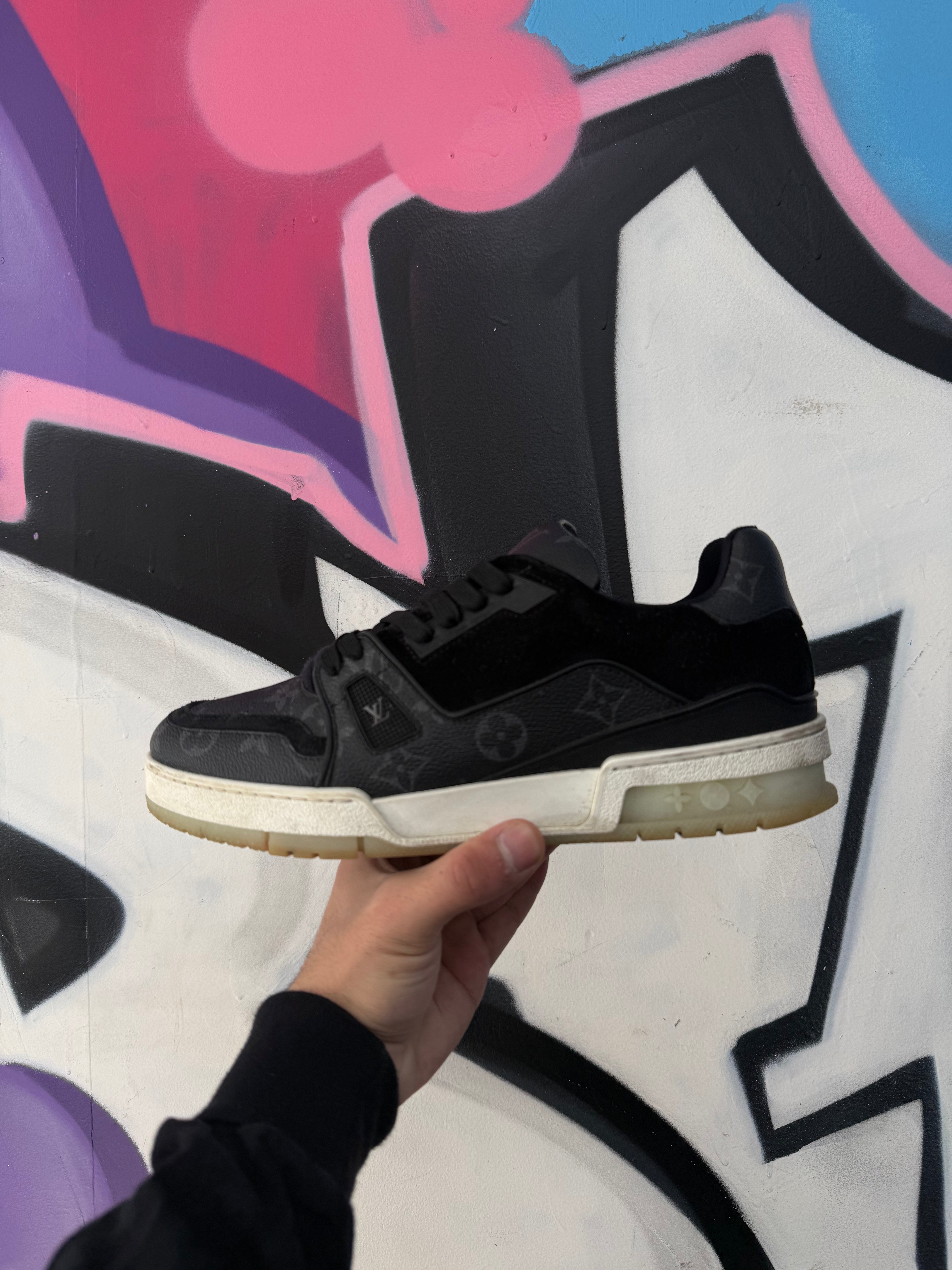 Louis Vuitton Black Monogram Trainer Sneakers