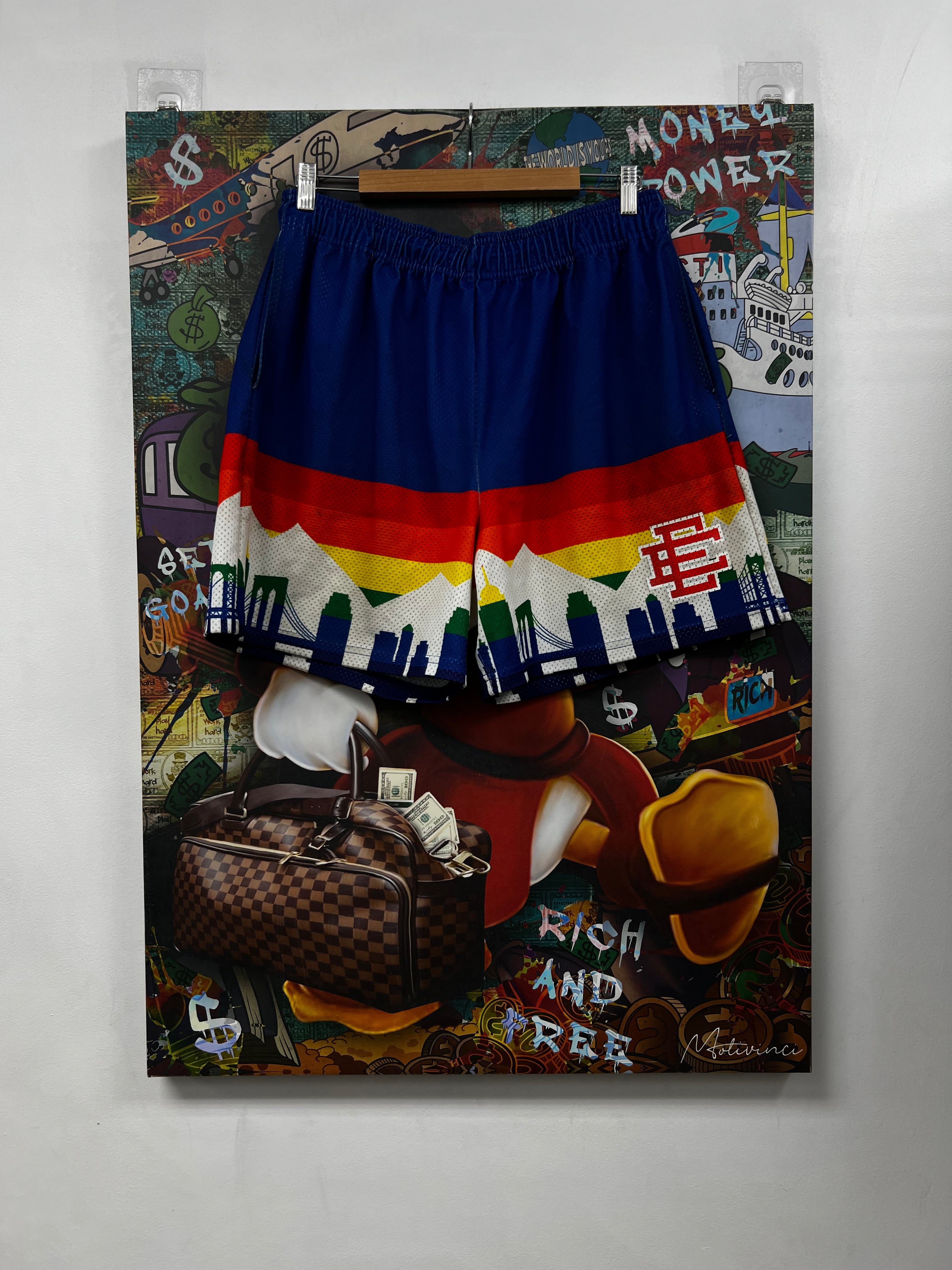 Eric Emanuel Denver White Blue Shorts
