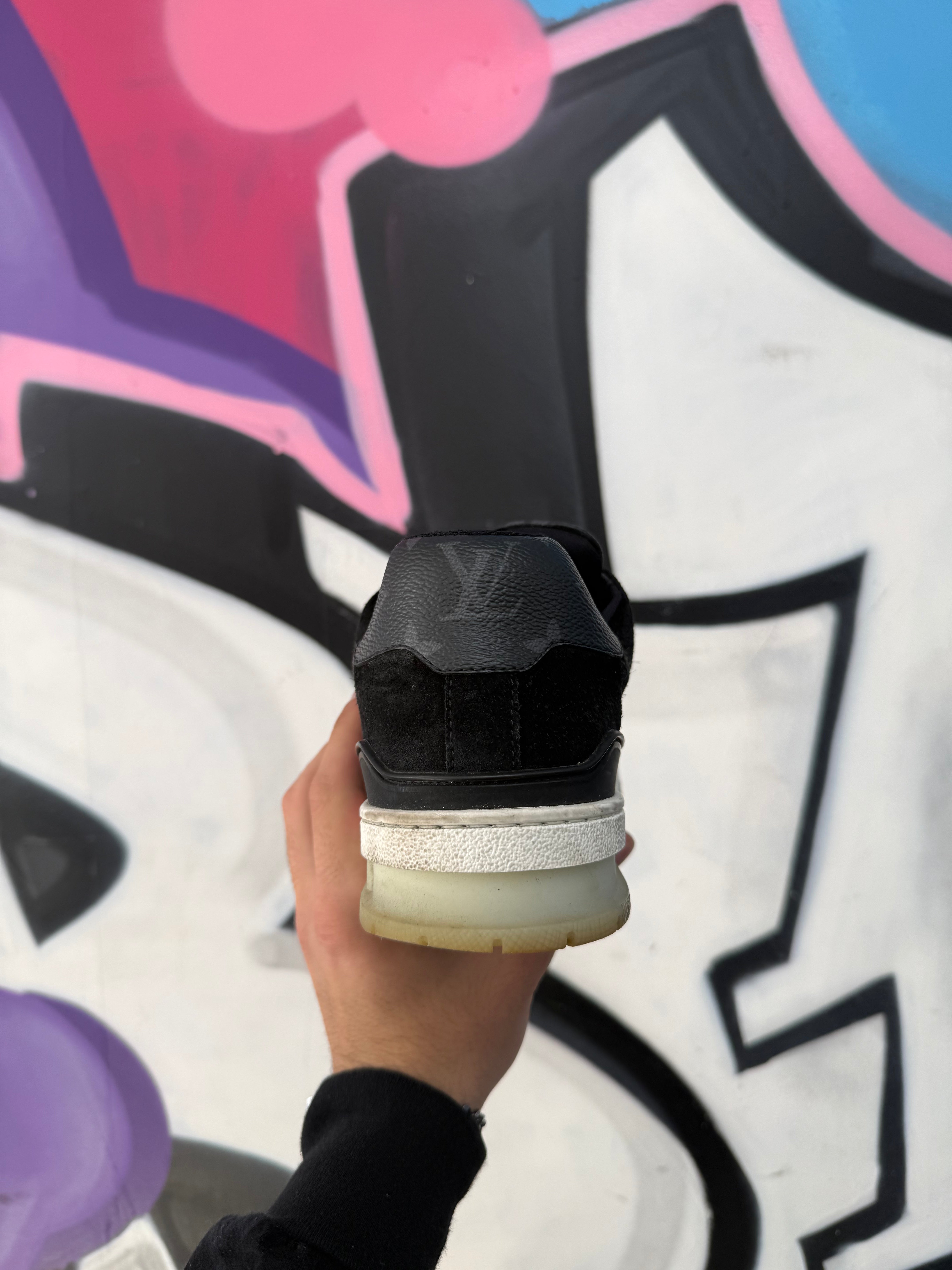 Louis Vuitton Black Monogram Trainer Sneakers