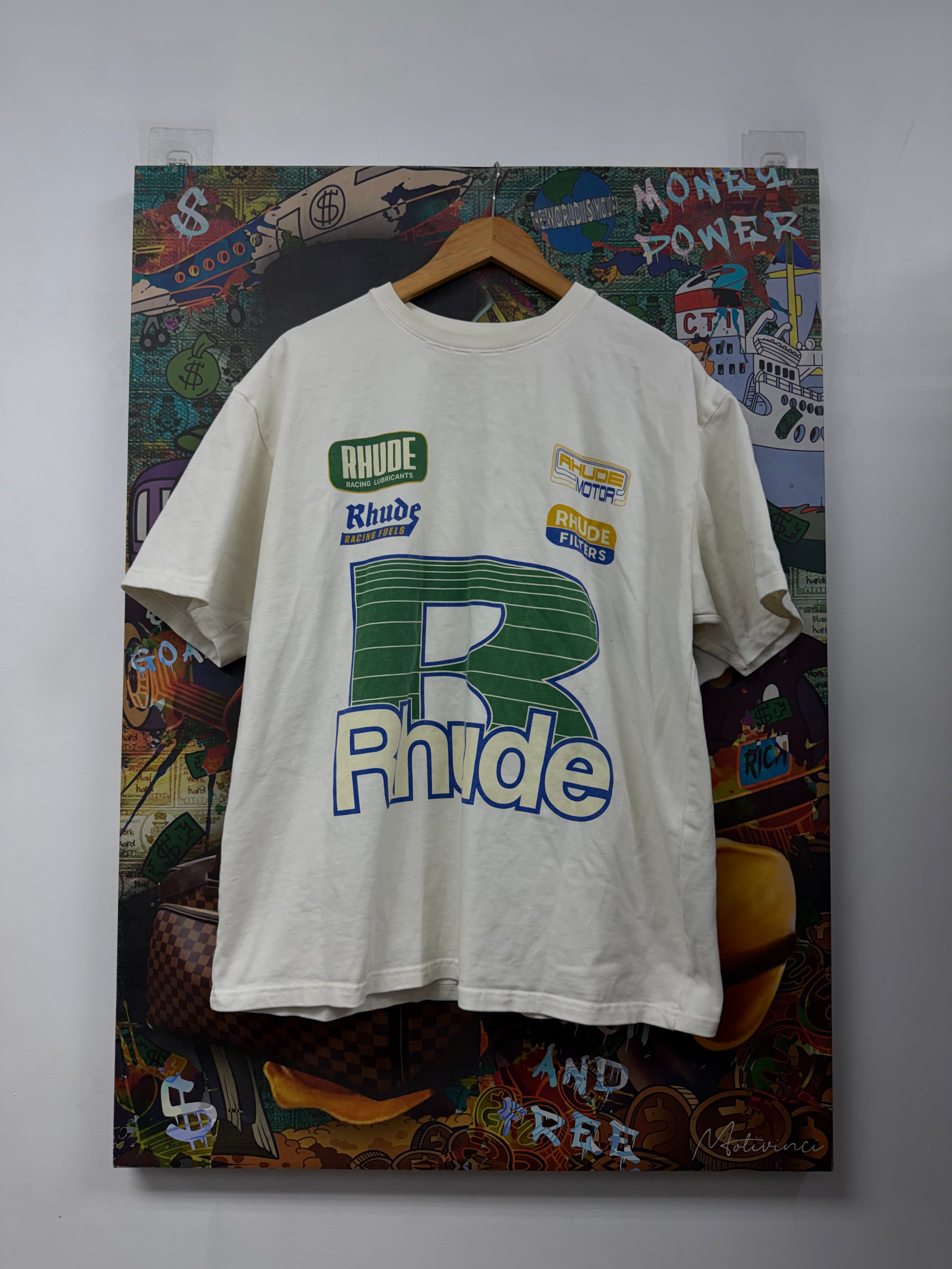Rhude Cream Blue Green Tee
