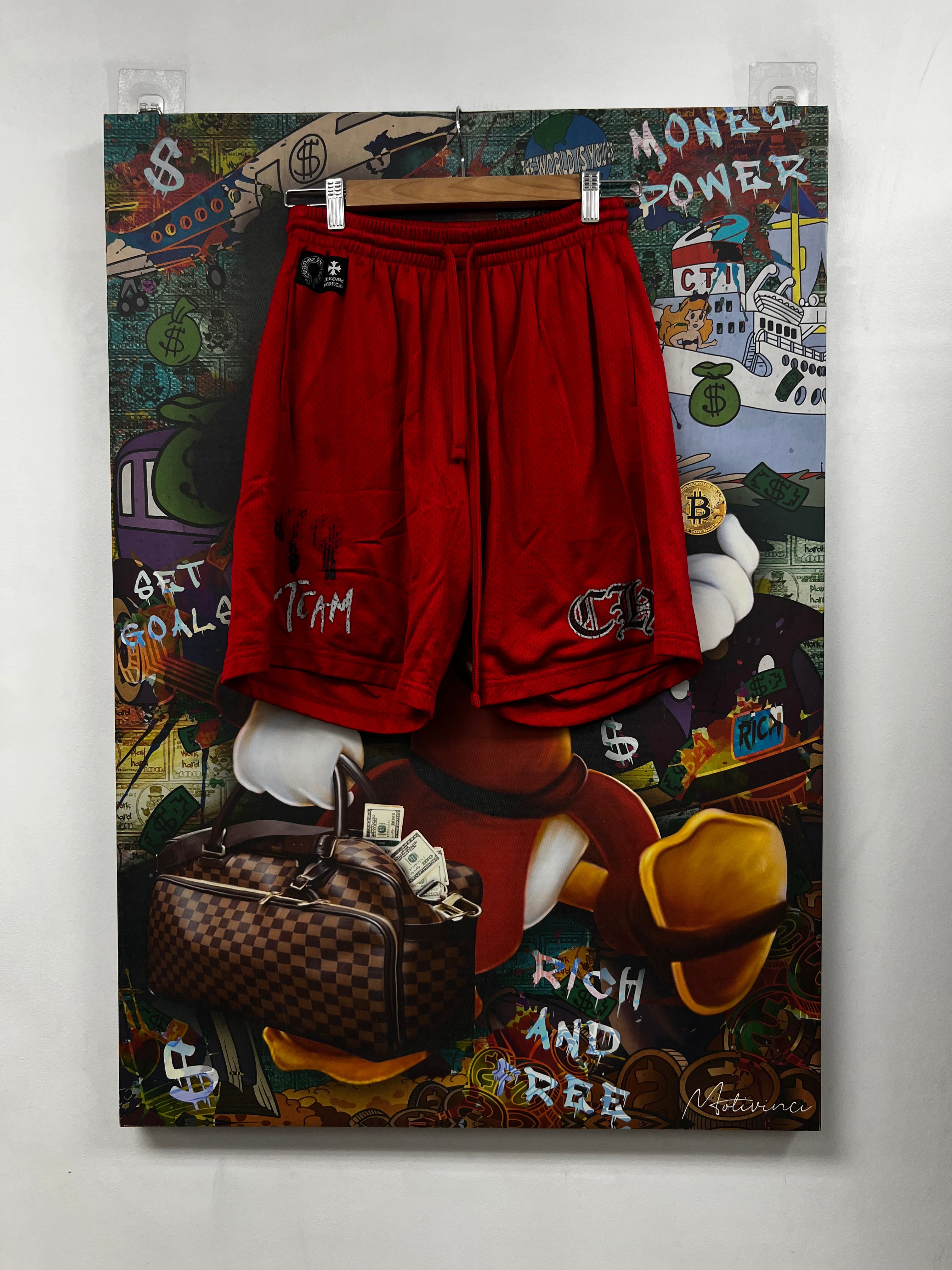 Chrome Hearts Matty Boy Red 99 Eyes Mesh Shorts
