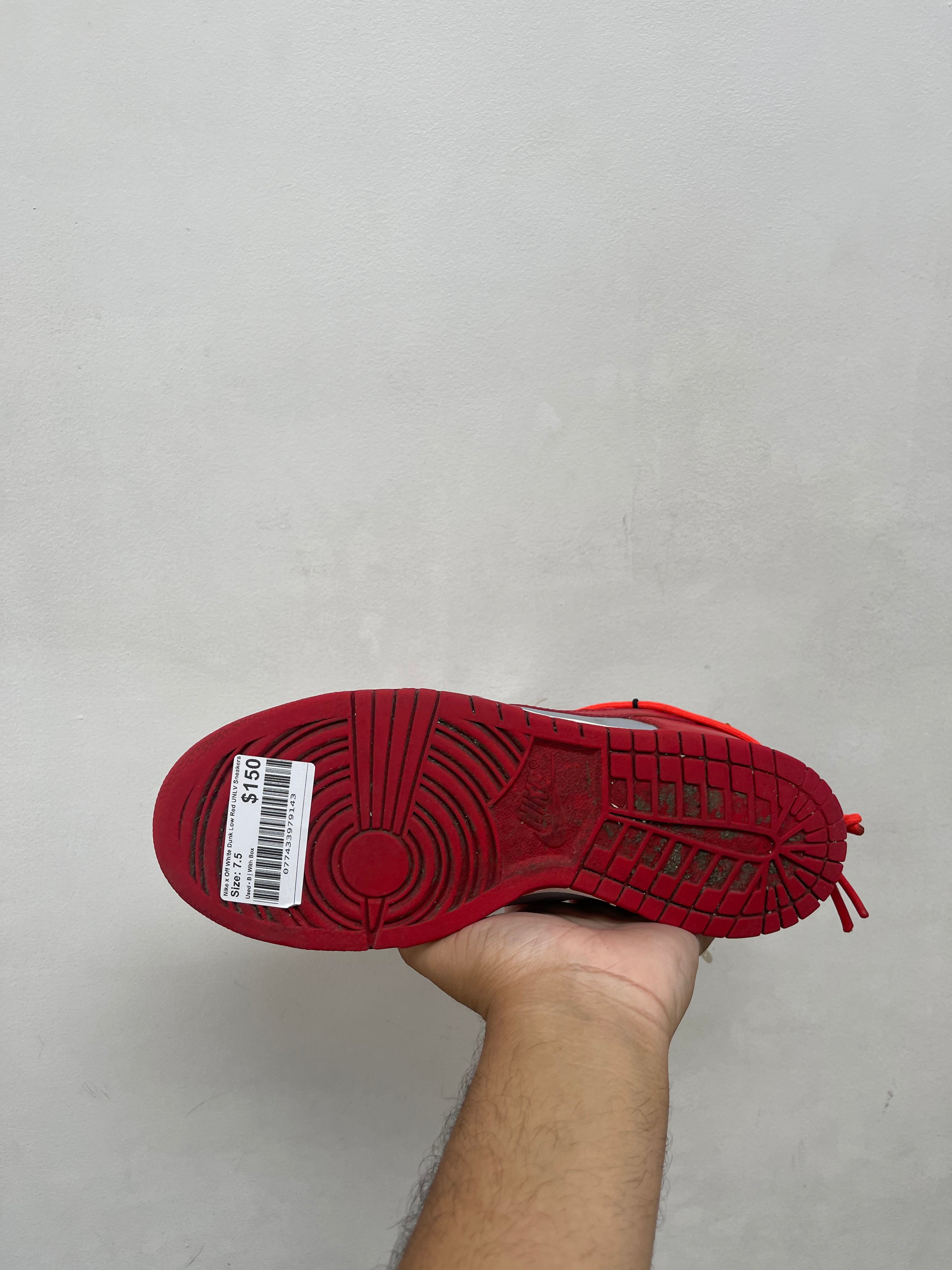 Nike x Off White Dunk Low Red UNLV Sneakers