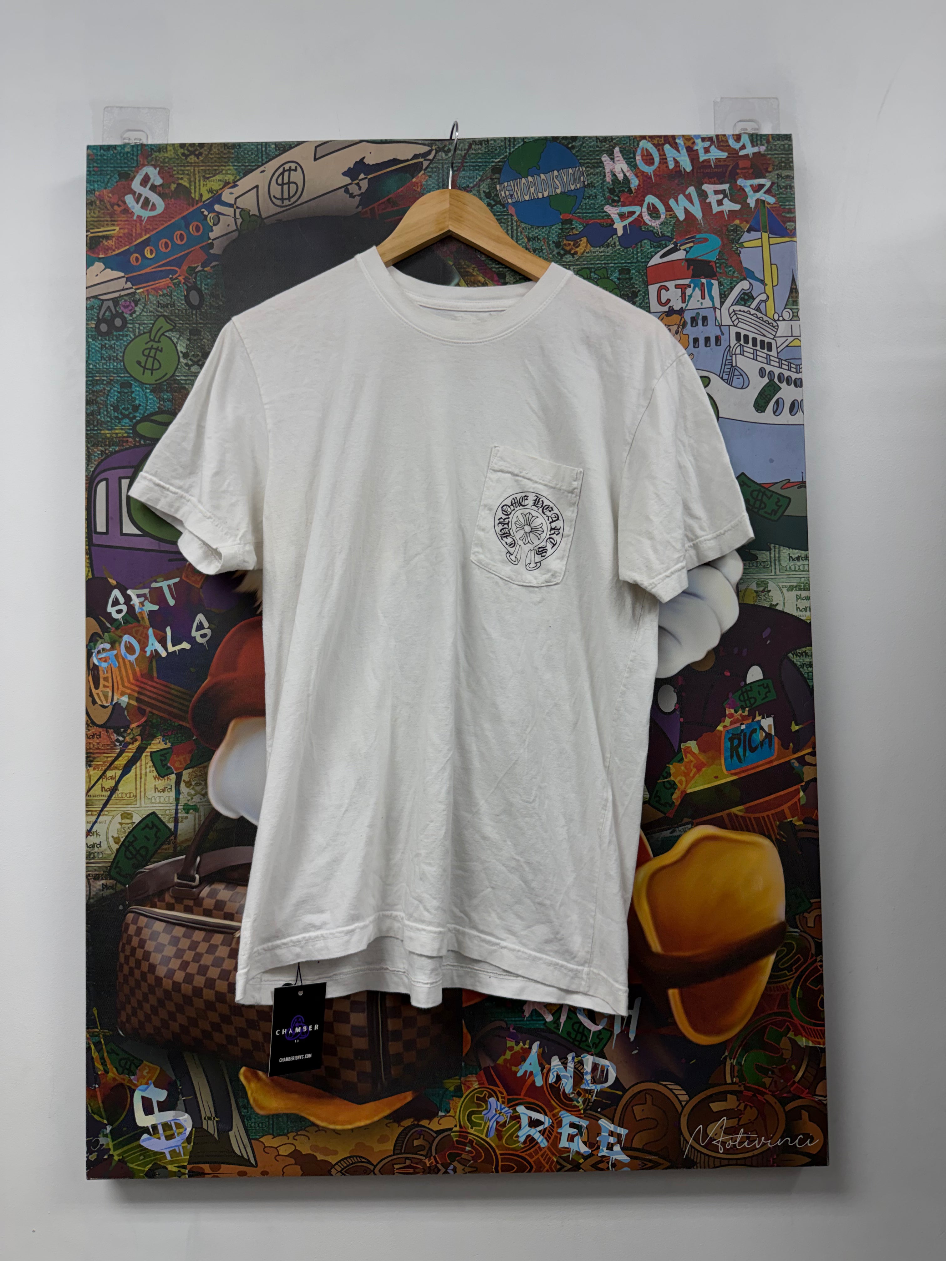 Chrome Hearts White Horseshoe Malibu Tee