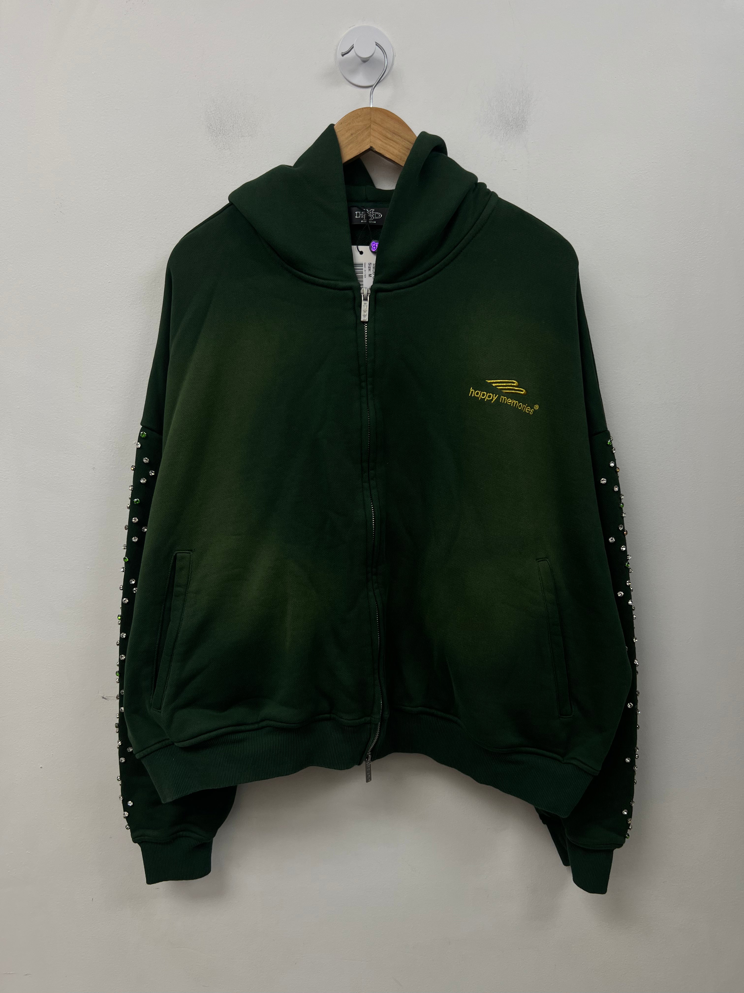 HMDD Green Crystal Zip Up