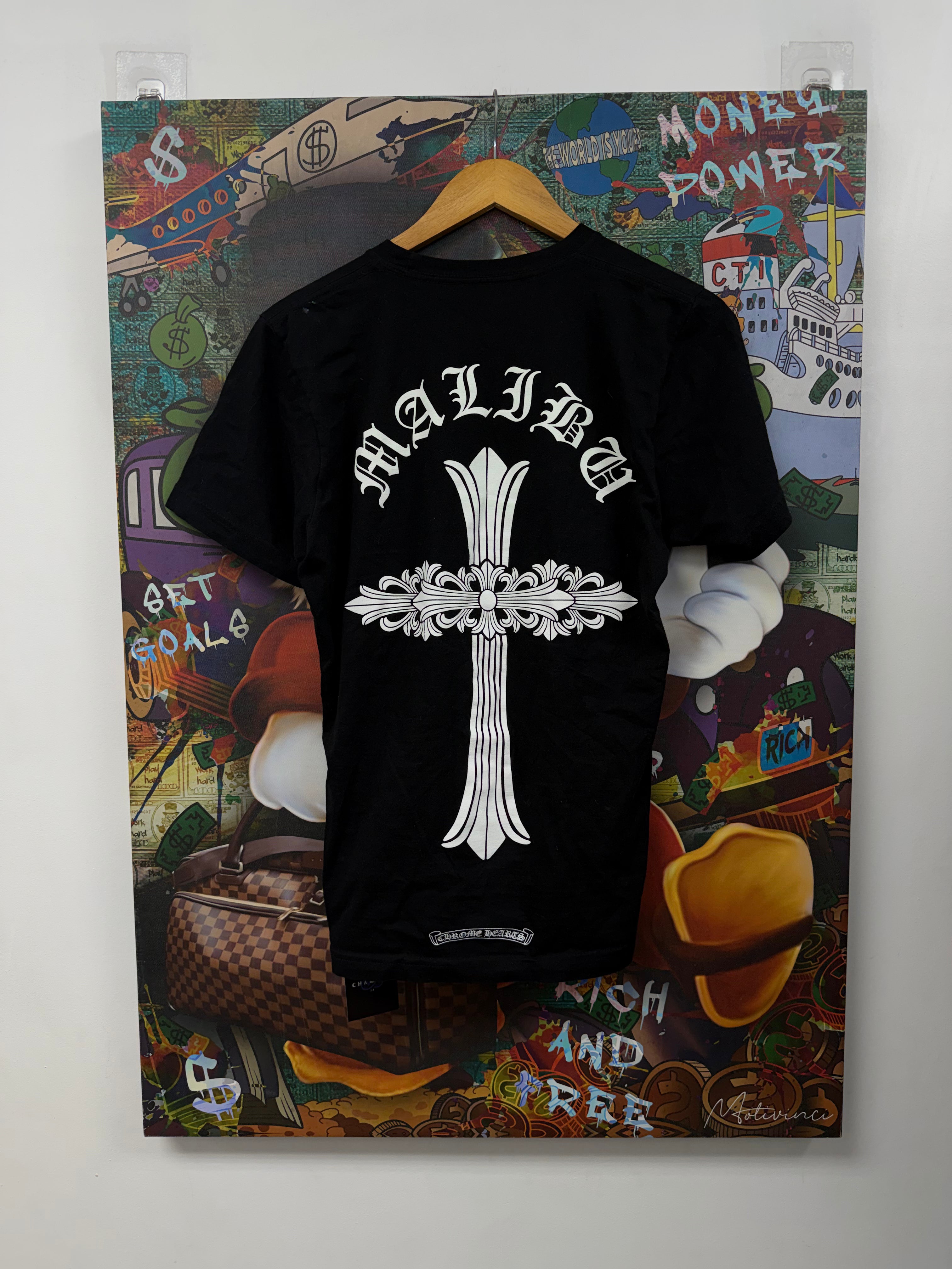 Chrome Hearts Black Malibu Floral Cross Tee