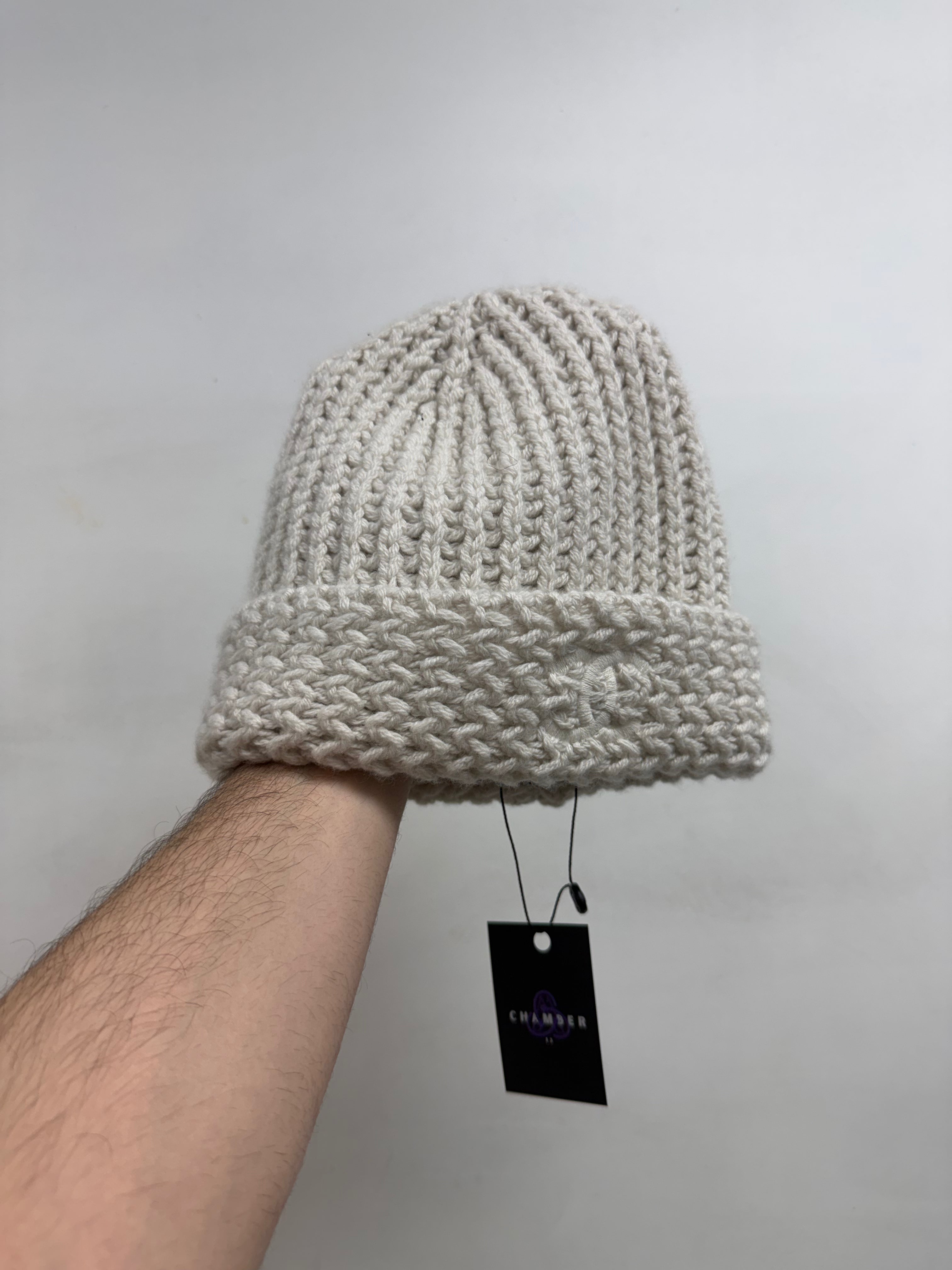 Chanel Knit Cream CC Beanie
