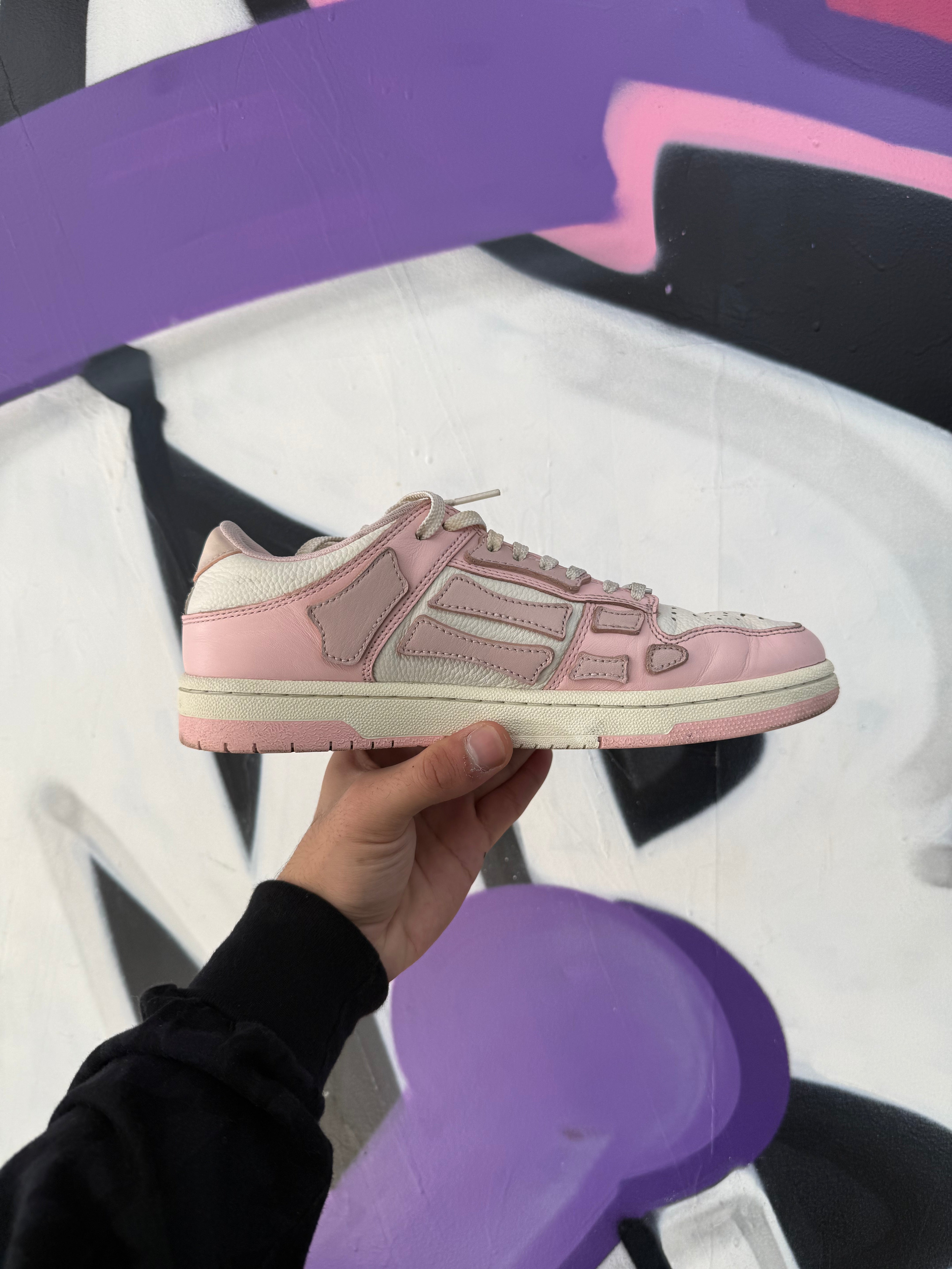 Amiri Pink Cream Skel-Top Sneakers
