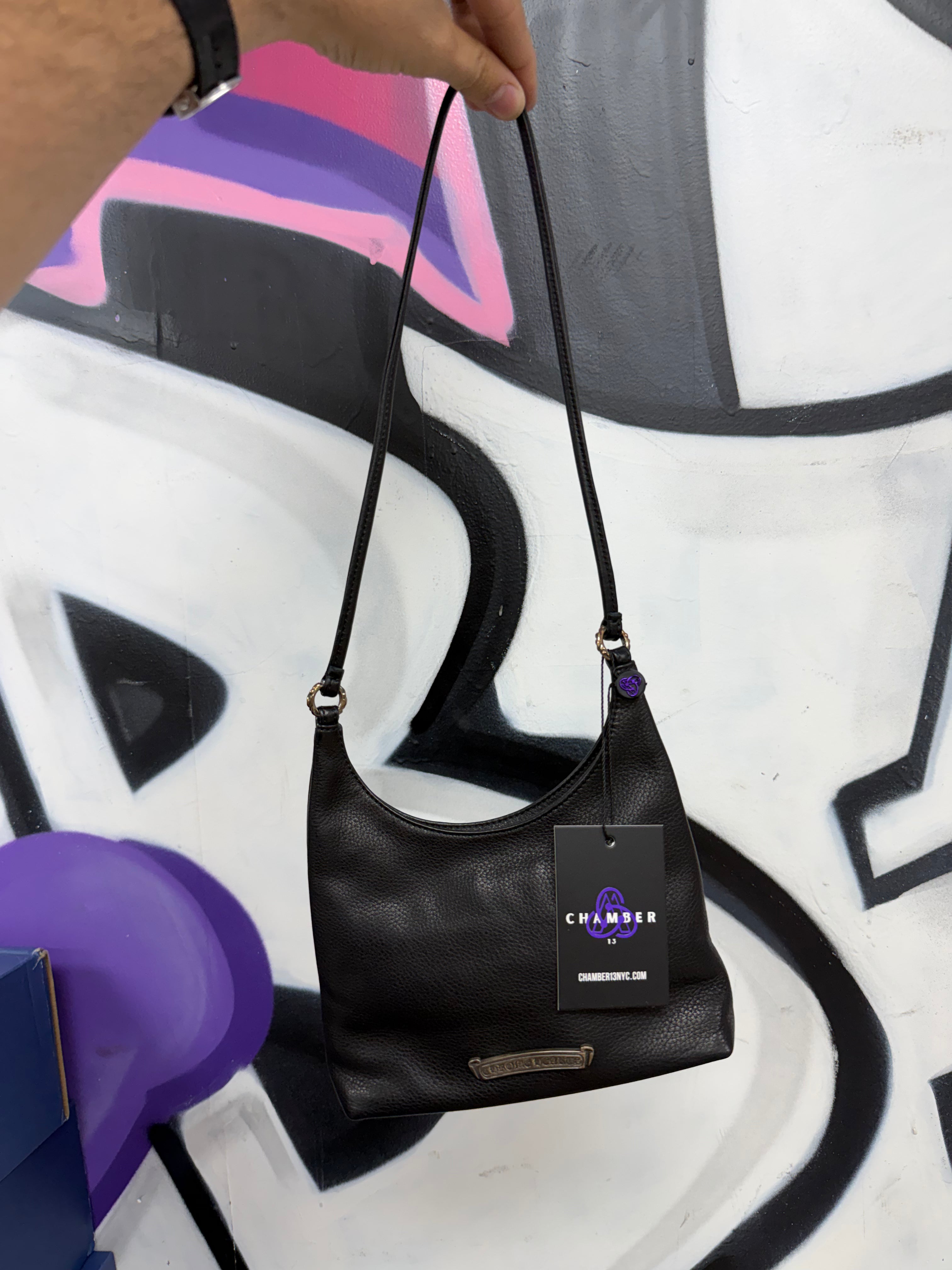 Chrome Hearts Black Leather Viv Bag