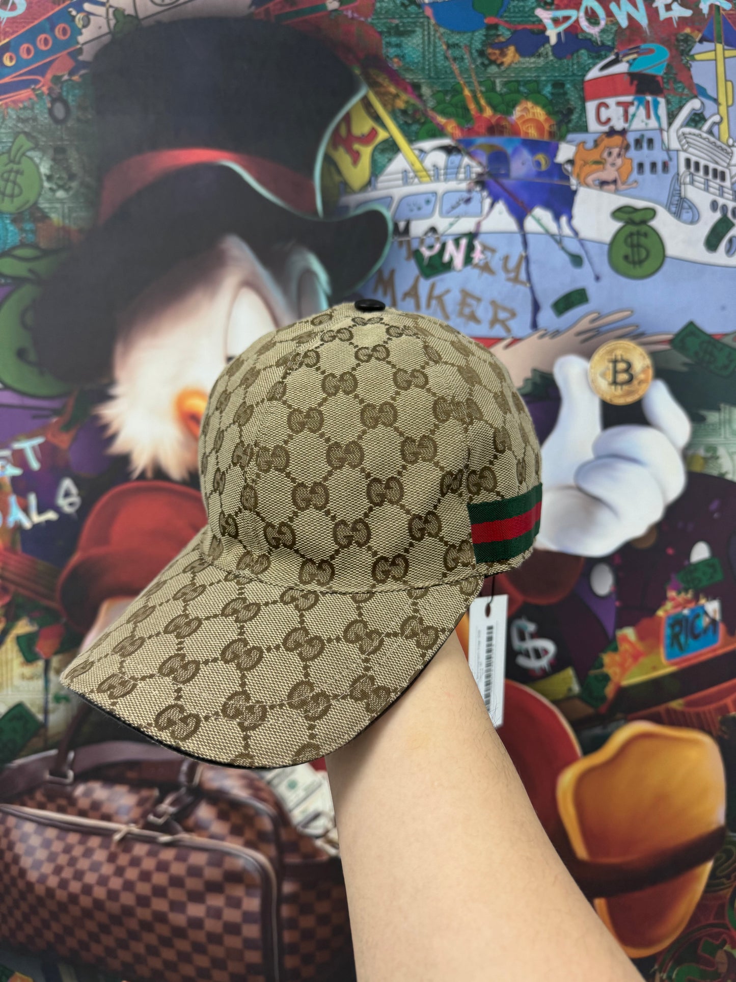 Gucci  Brown Monogram Cap Used OS