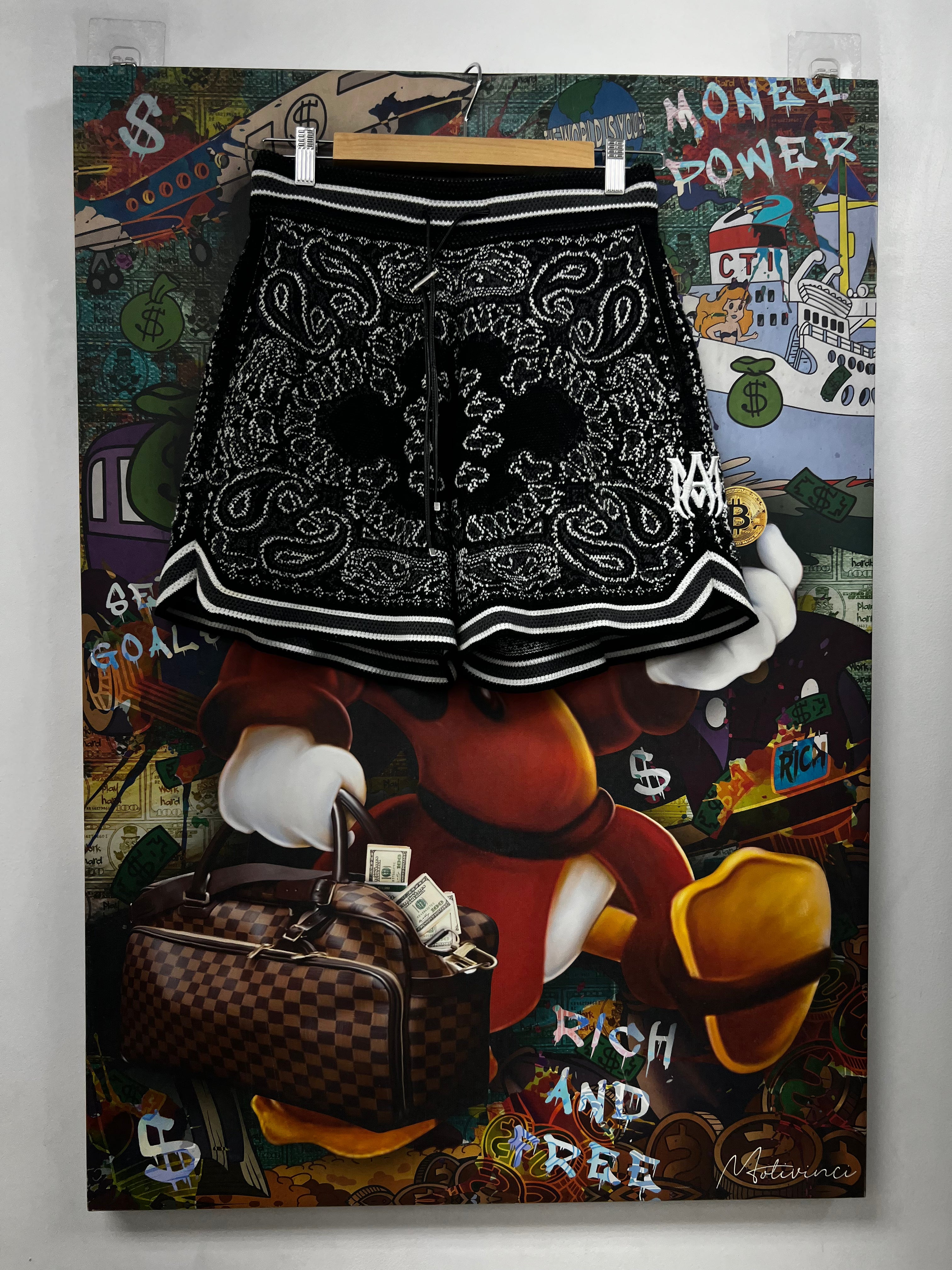 Amiri Black Paisley MA Shorts