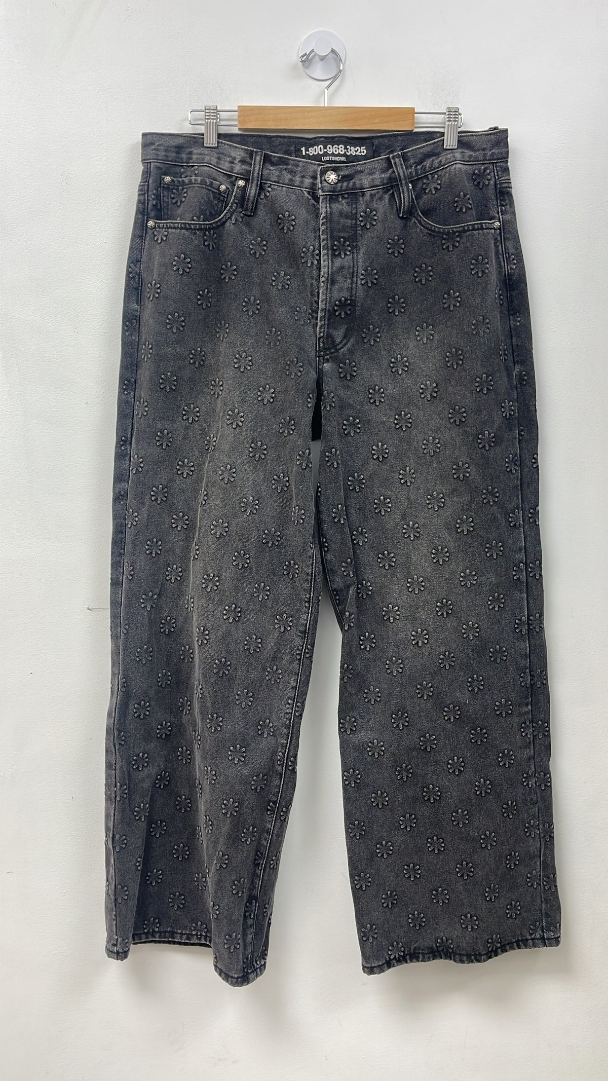 LOSTSHDWS Black Wash Embossed Jeans