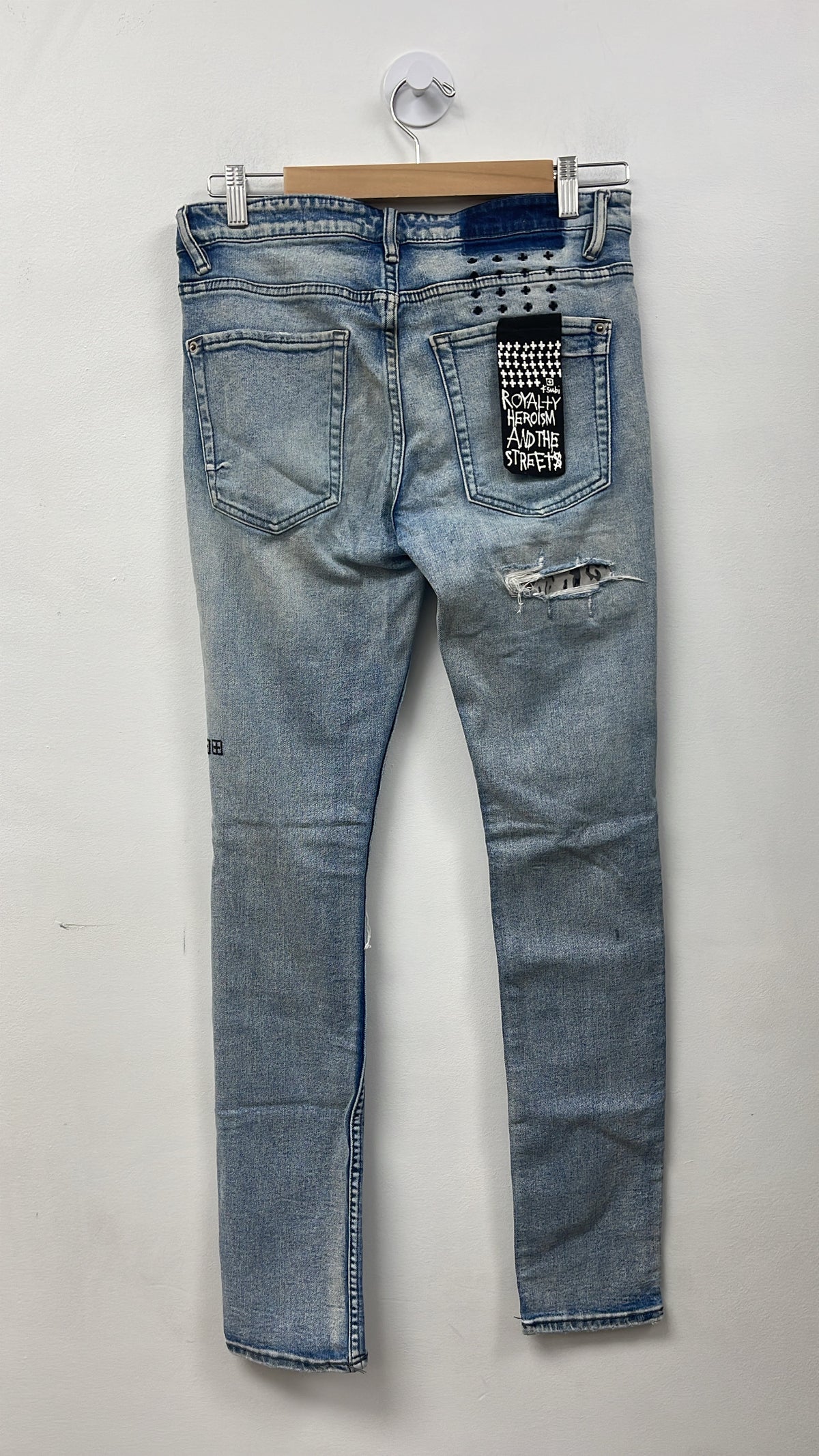 Ksubi Light Wash Leopard Patchwork Jeans