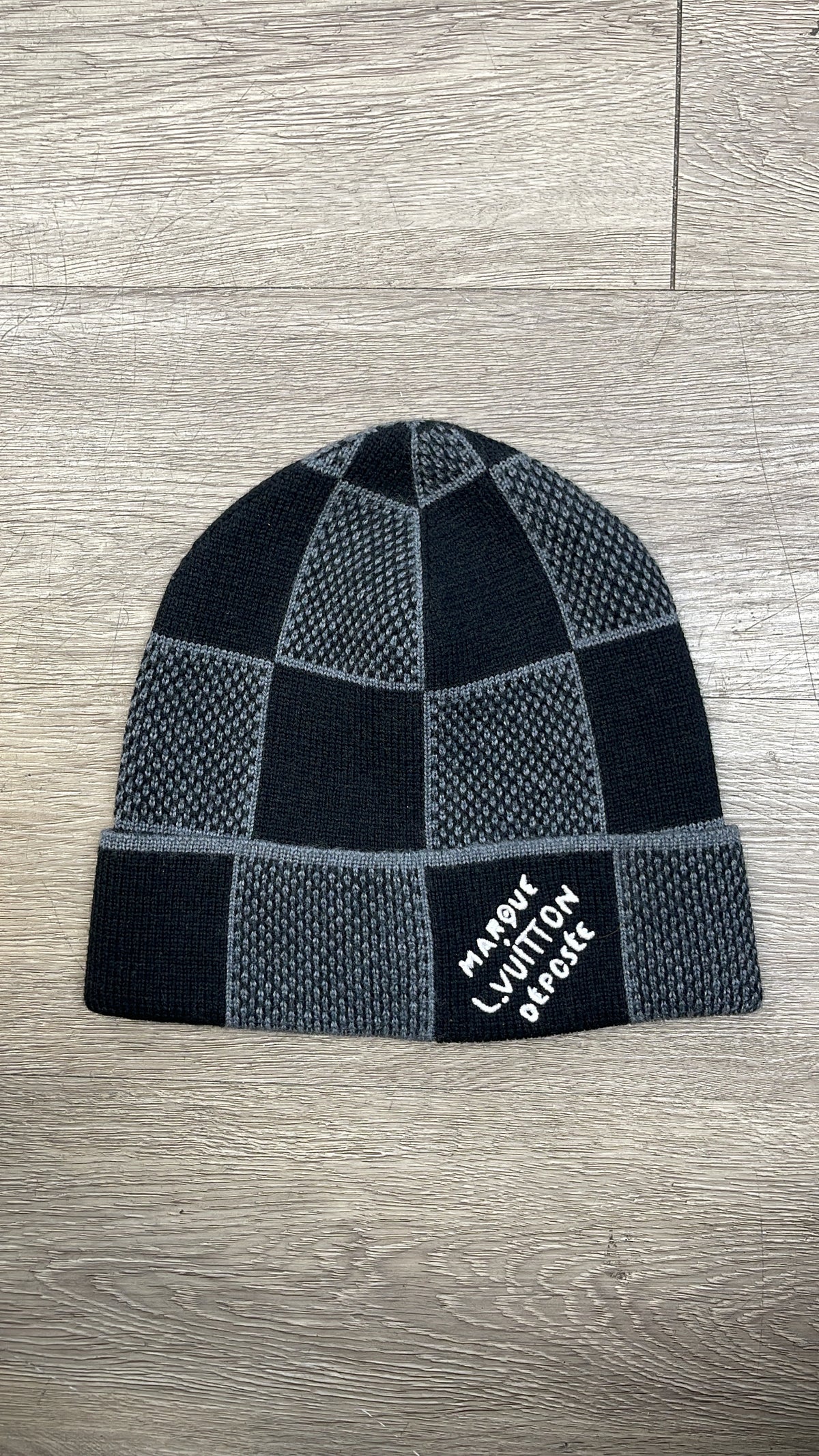 Louis Vuitton Black Damier Heritage Beanie
