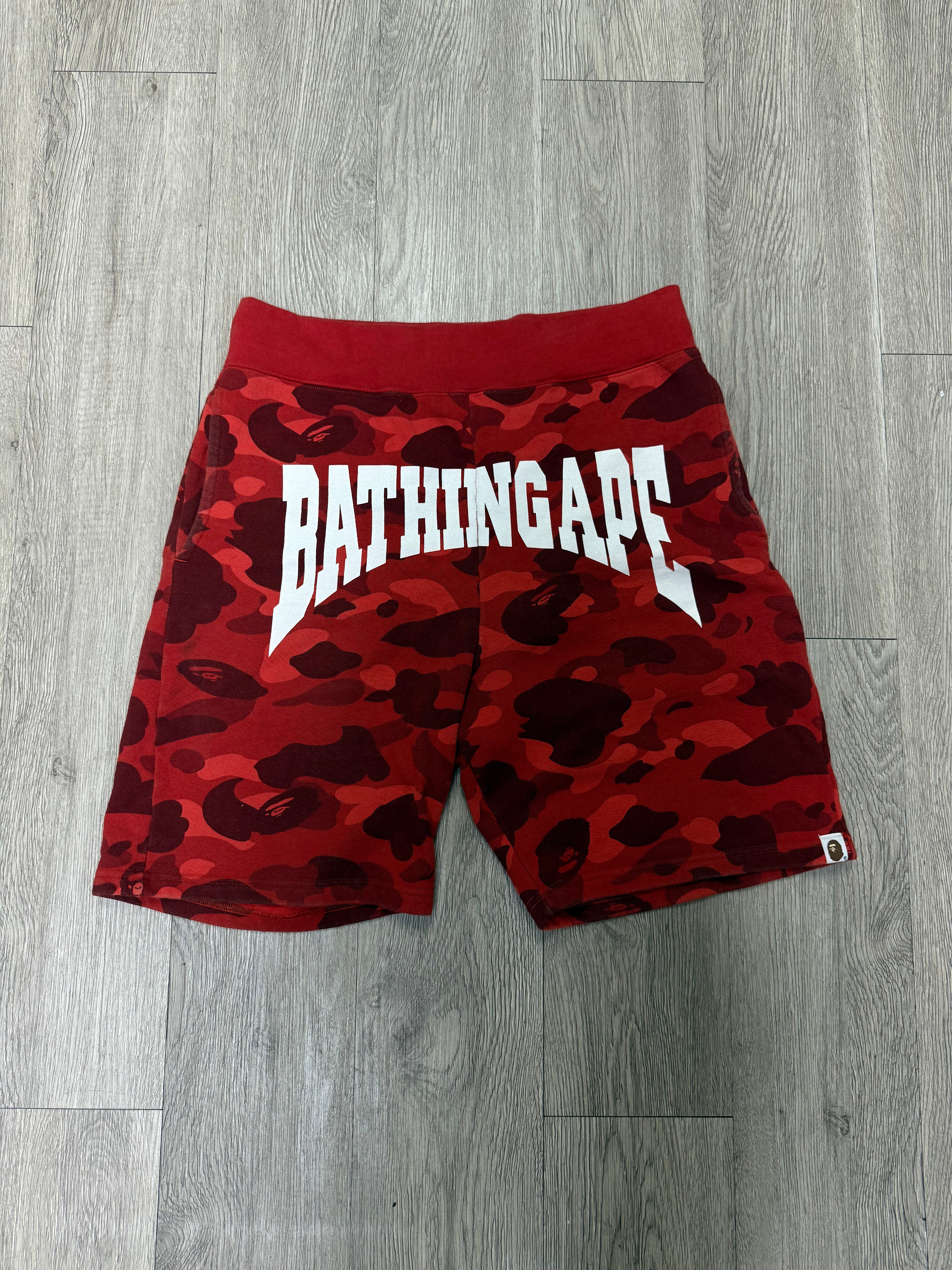 Bape Red Crotch Logo Shorts